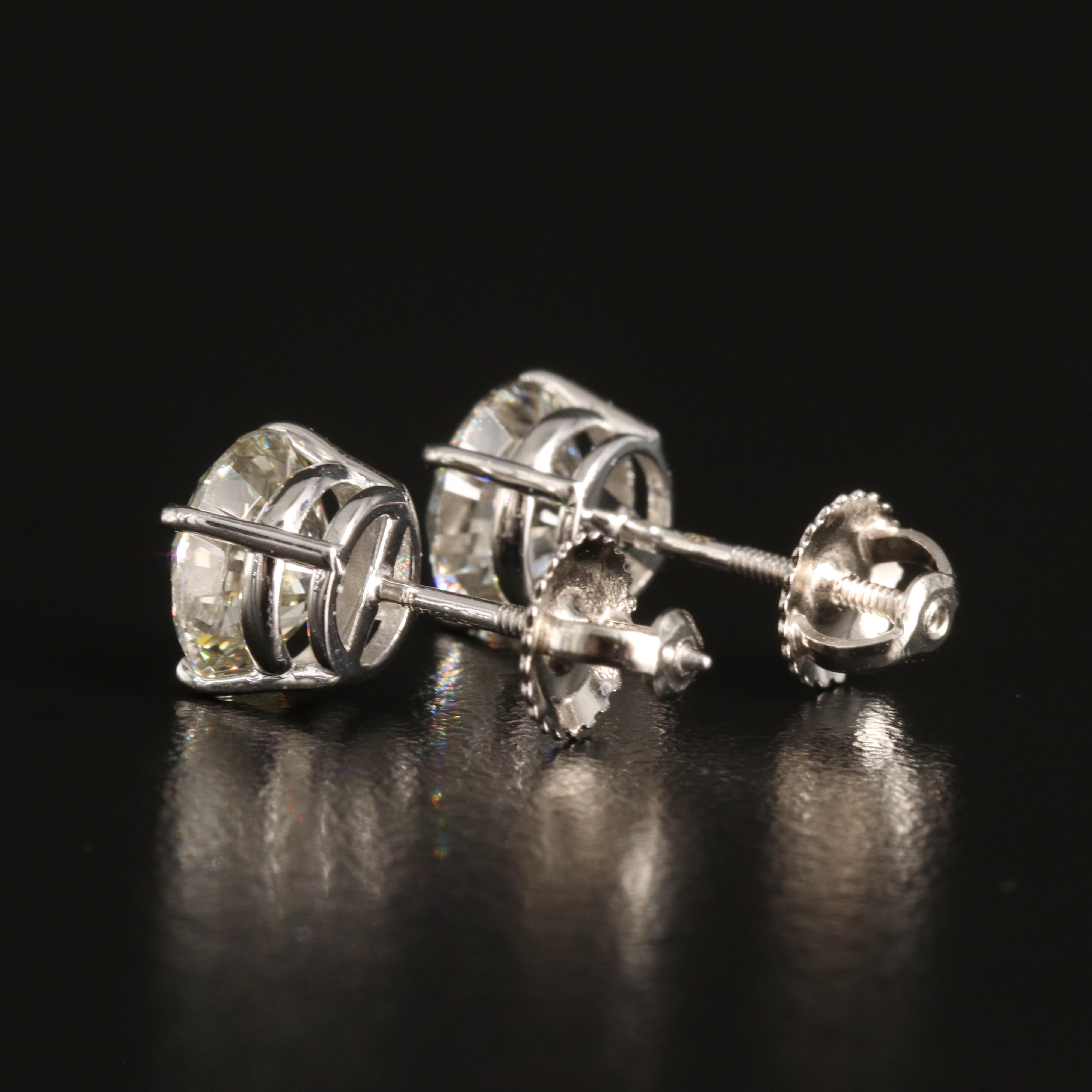 Platinum 3.26 CTW Lab Grown Diamond Stud Earrings