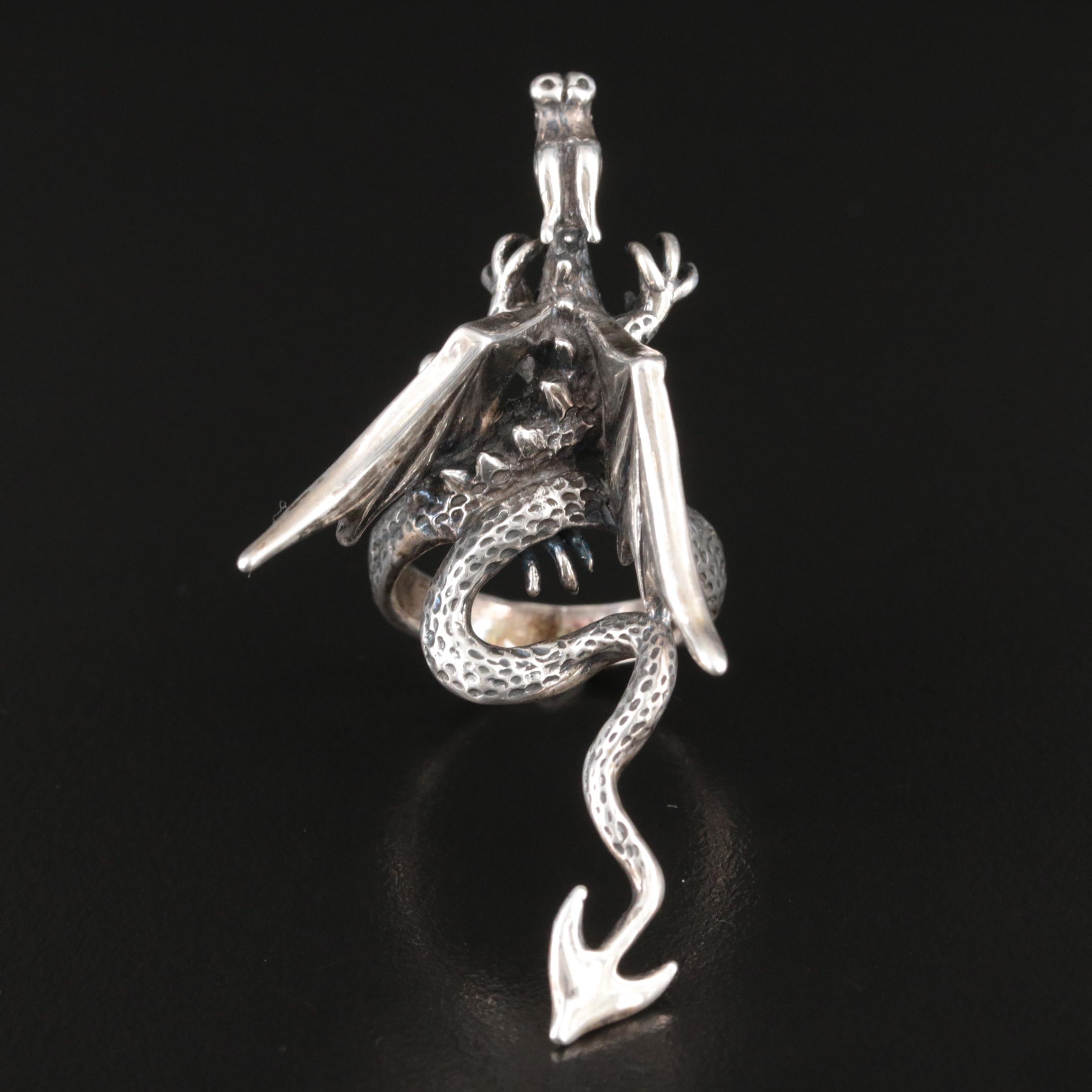 Scott Macklin Sterling Figural Dragon Ring