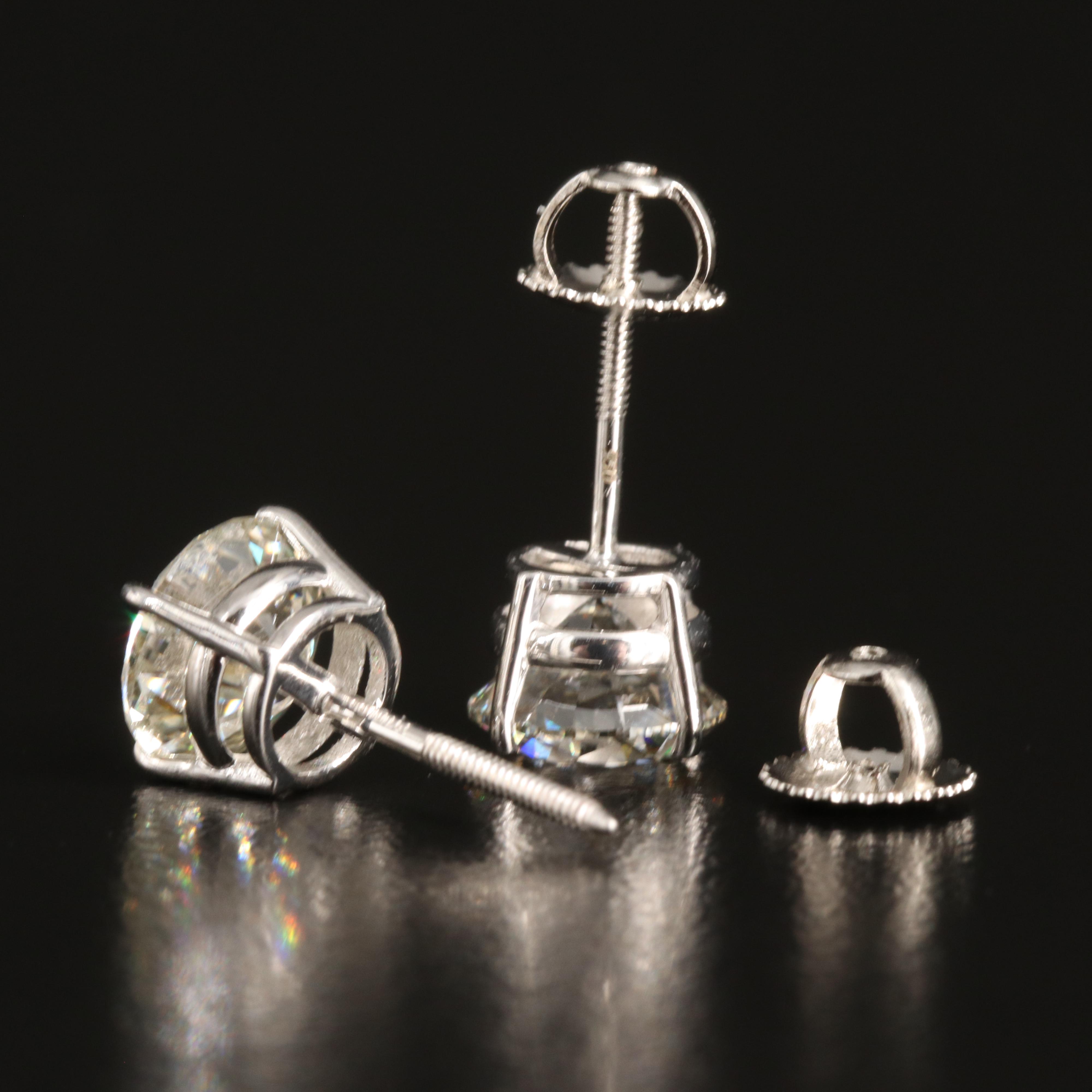 Platinum 3.26 CTW Lab Grown Diamond Stud Earrings