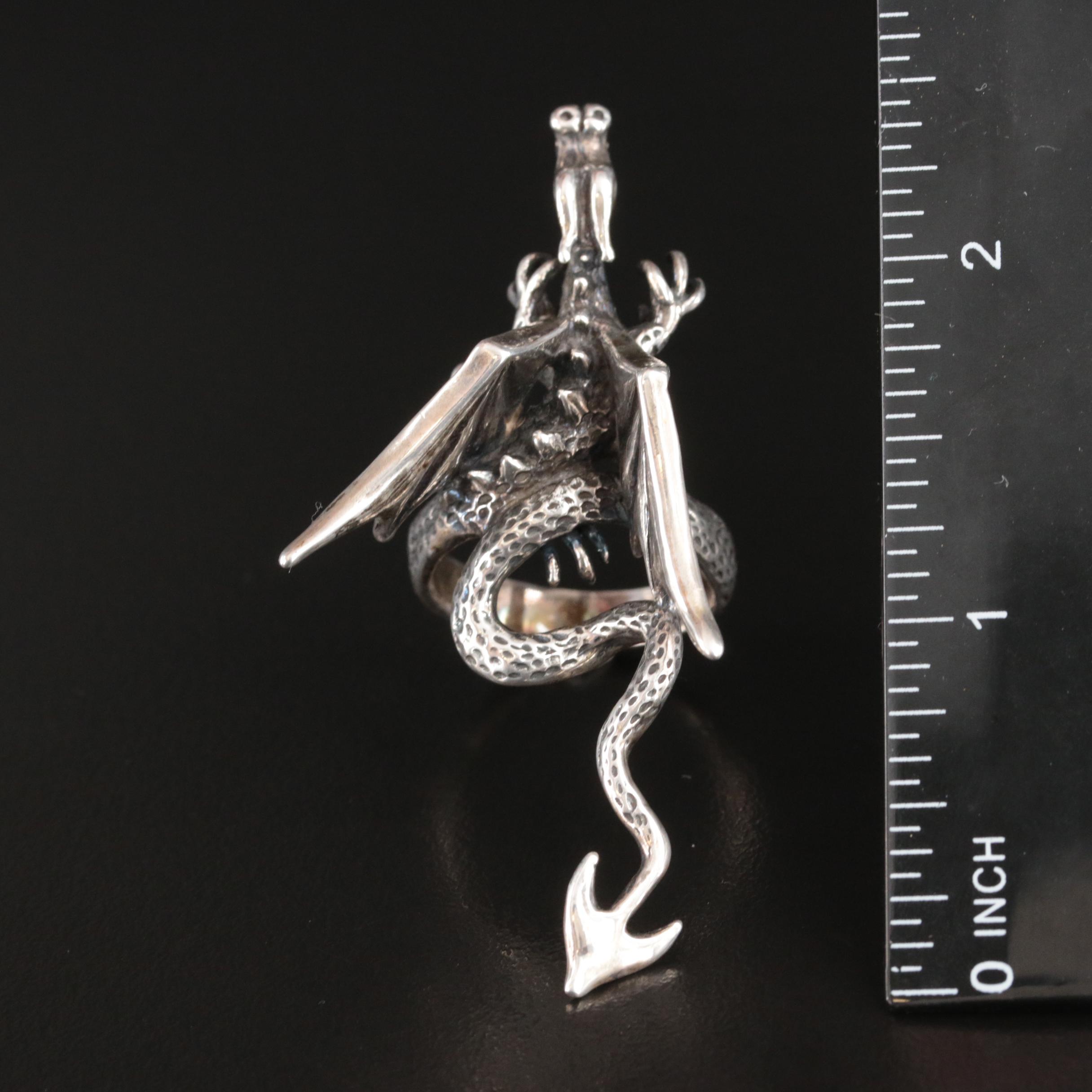 Scott Macklin Sterling Figural Dragon Ring