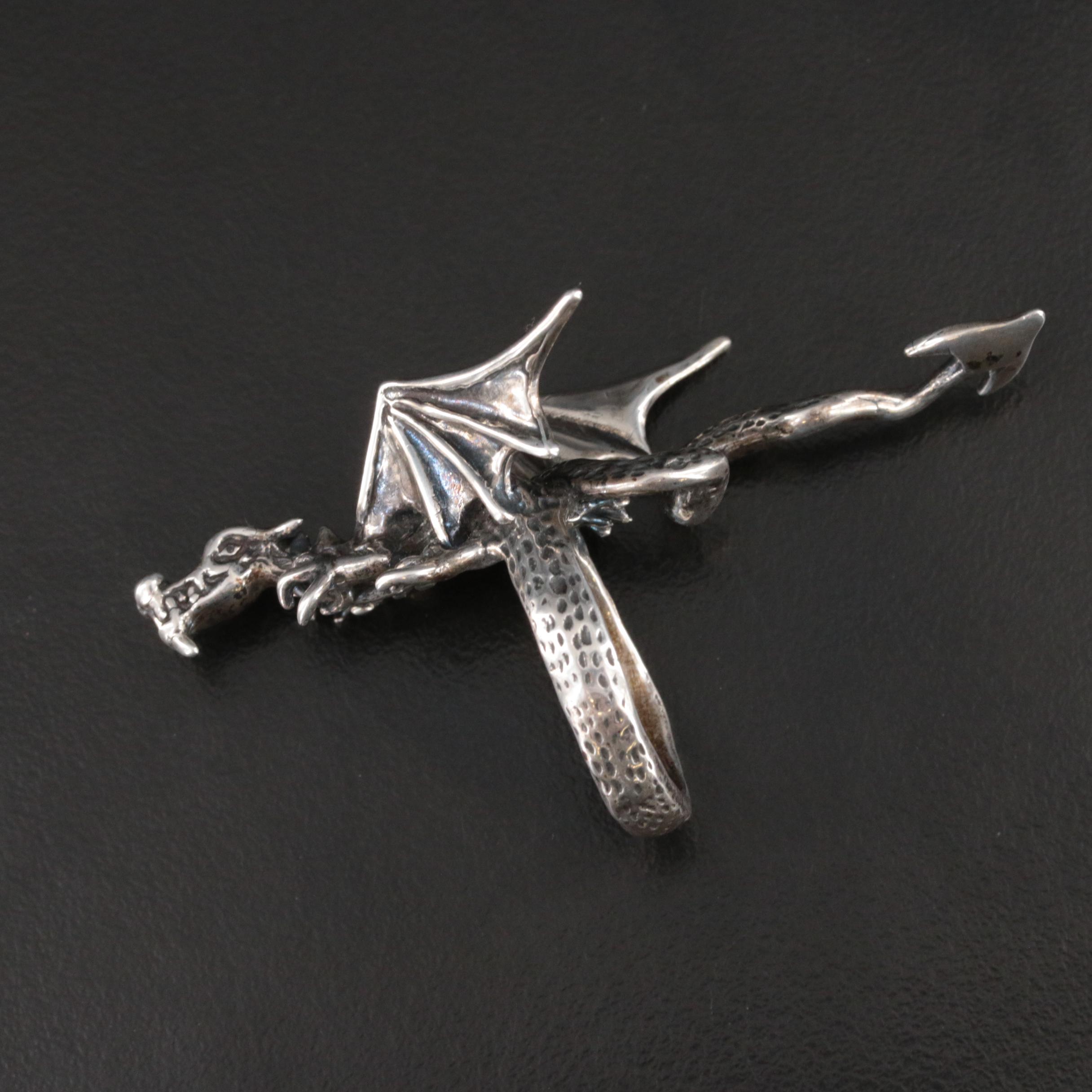 Scott Macklin Sterling Figural Dragon Ring