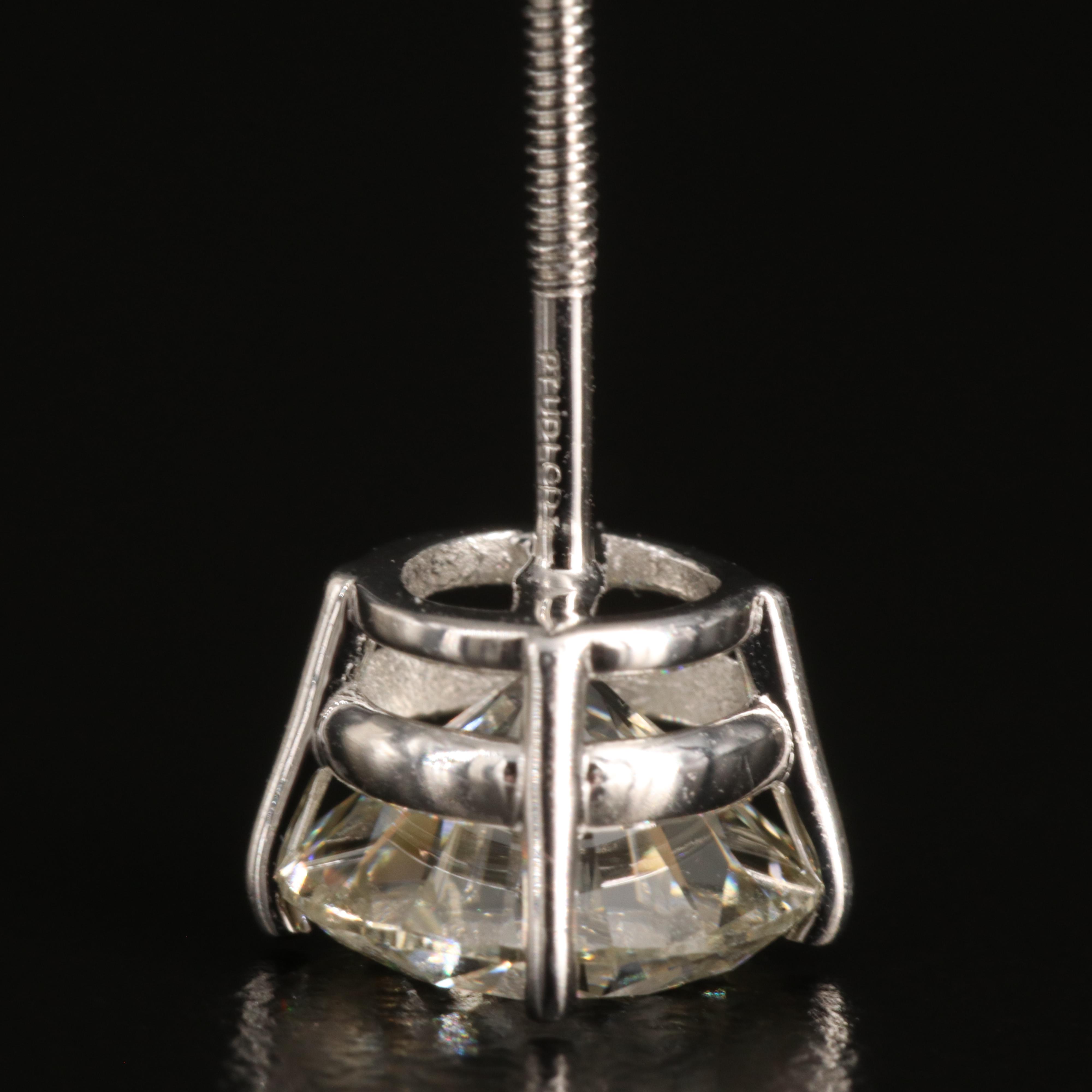 Platinum 3.26 CTW Lab Grown Diamond Stud Earrings