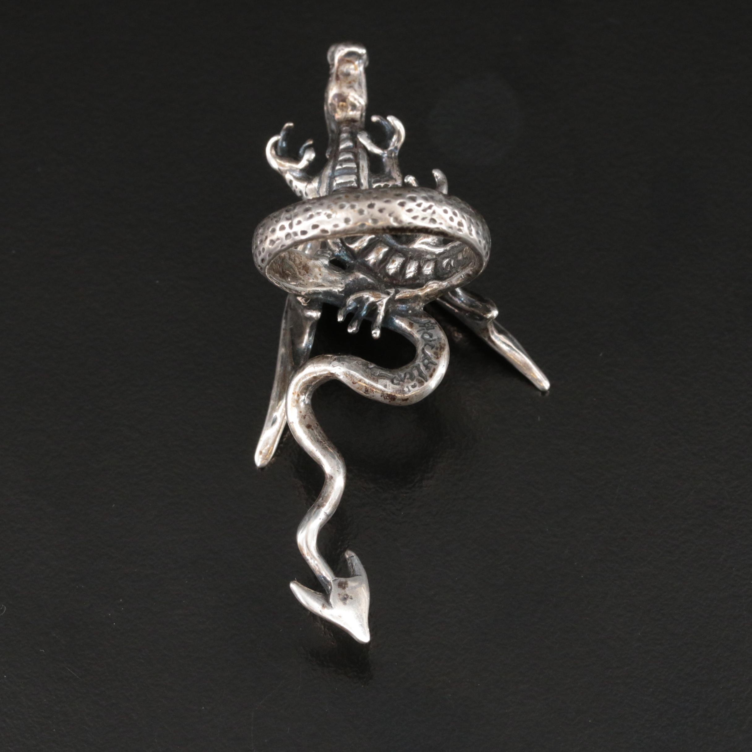 Scott Macklin Sterling Figural Dragon Ring