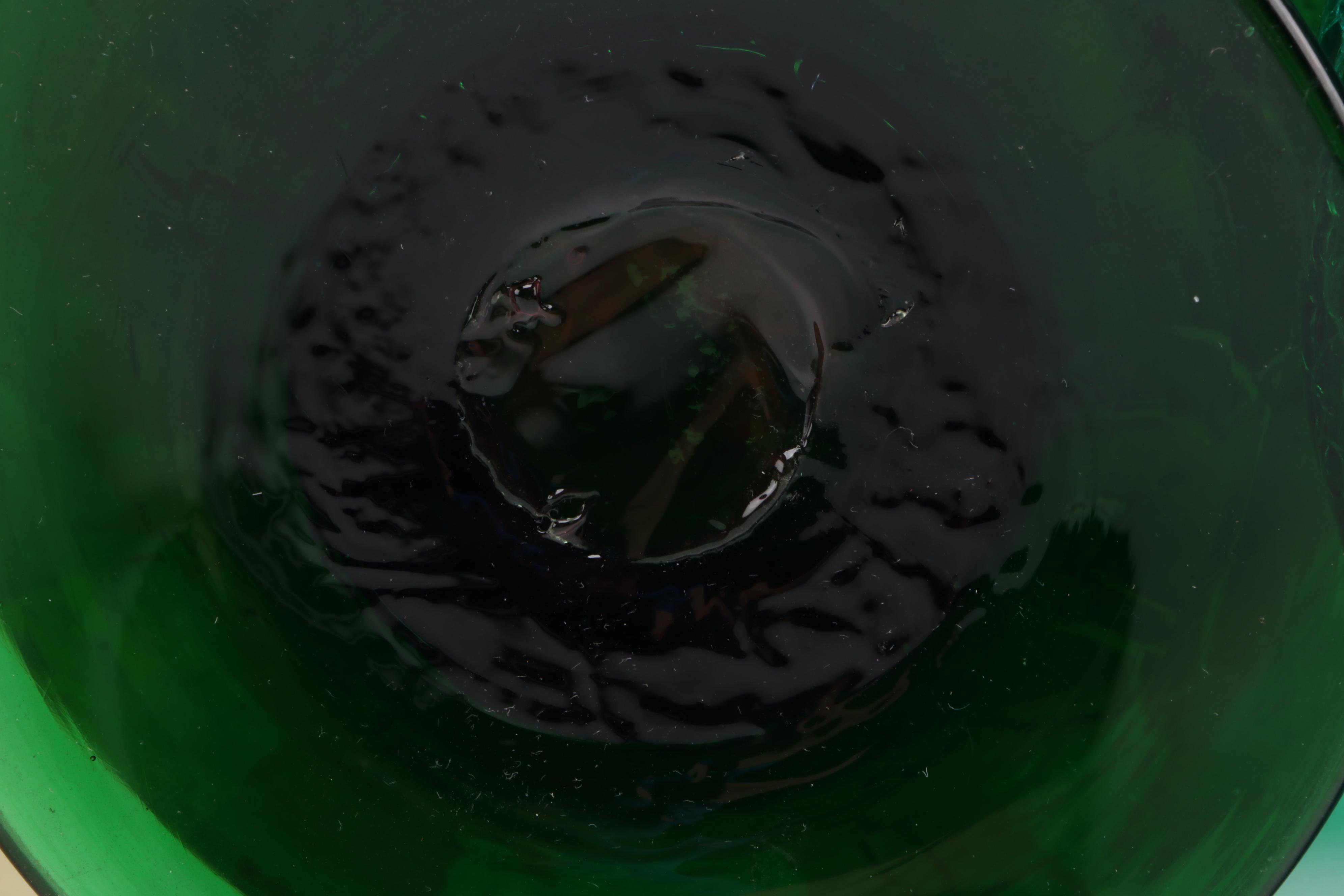 Mid Century Modern Crackle Glass Pitcher and Vases, Mid to Late 20th Century