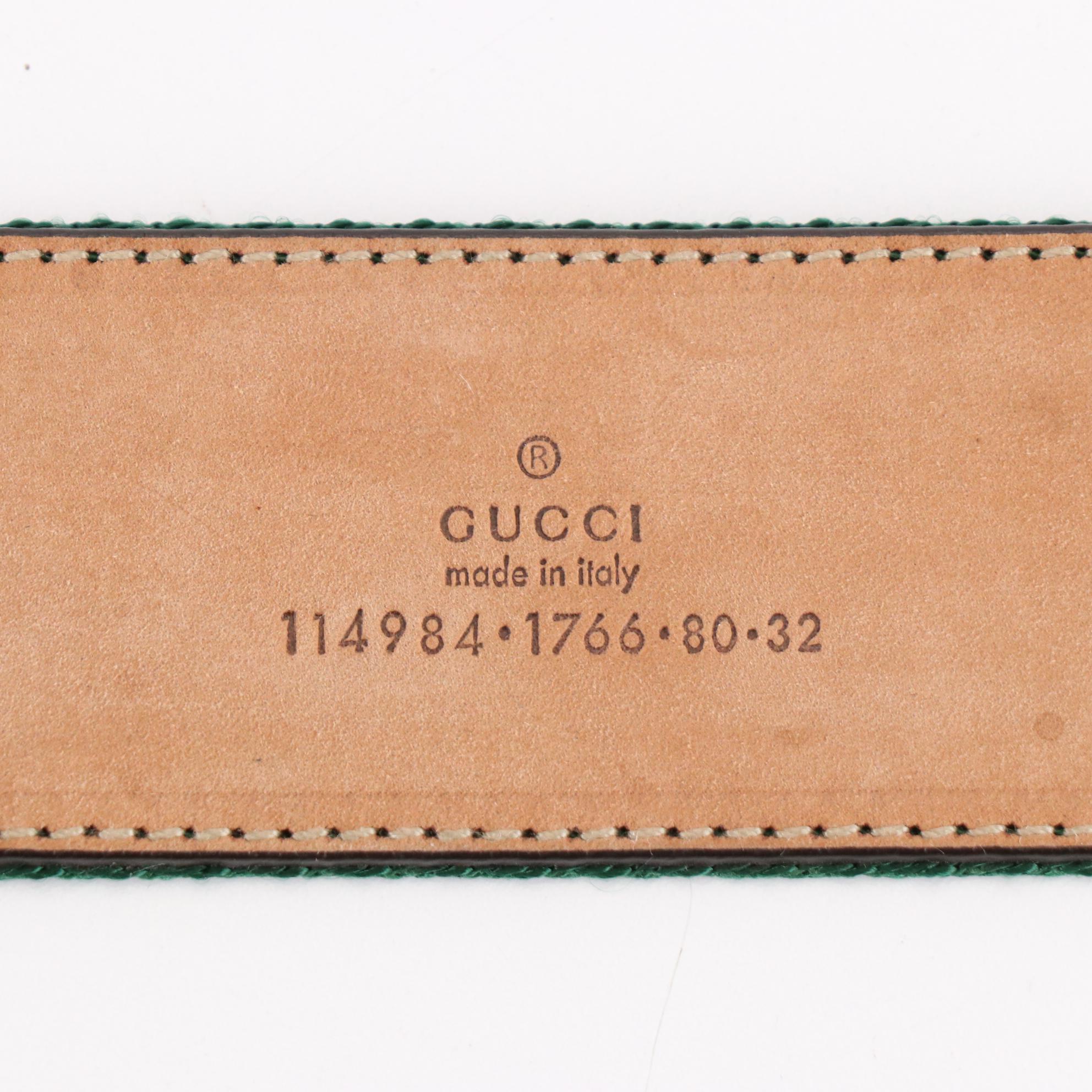 Gucci Web Canvas and Leather Belt