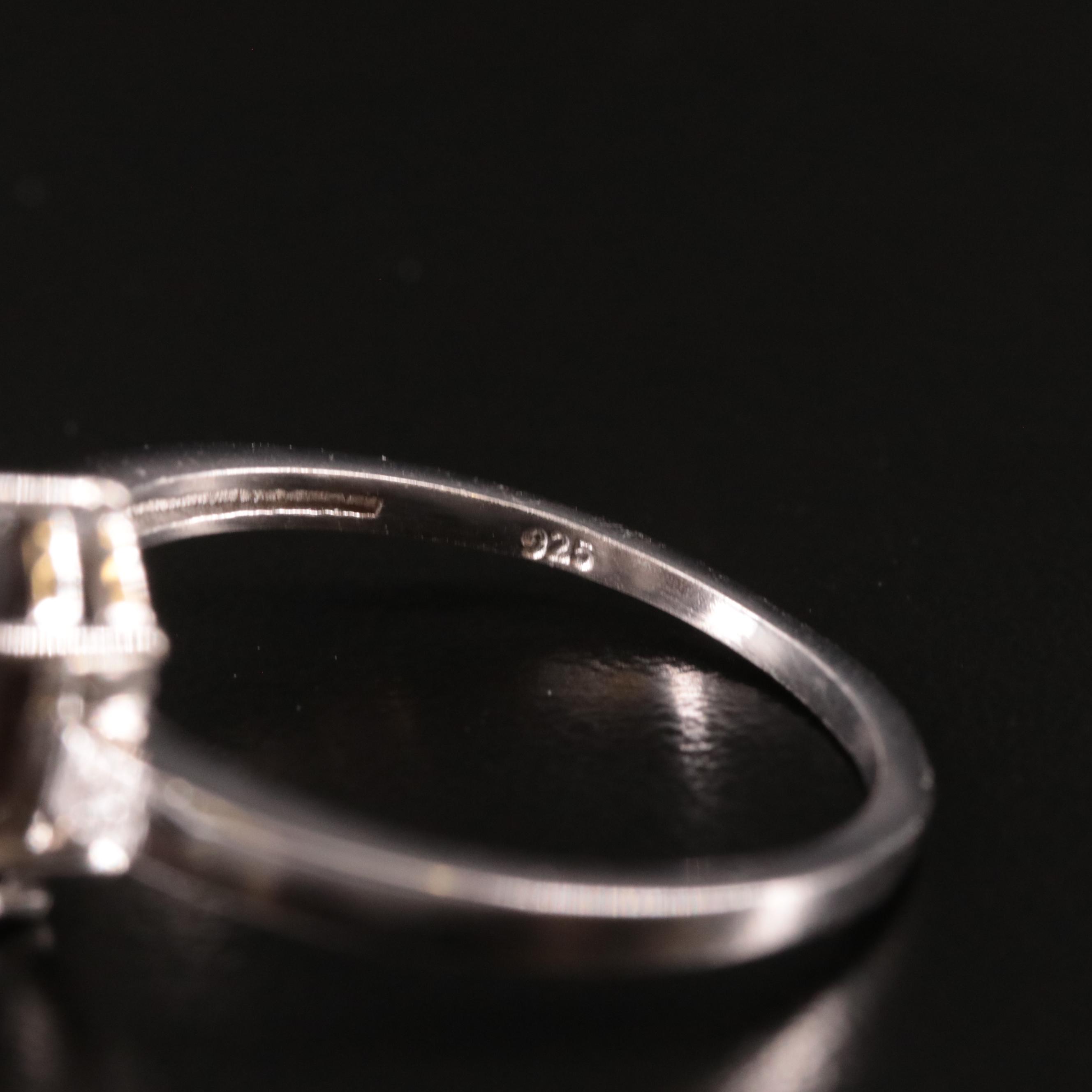 Sterling Smoky Quartz and Diamond Ring