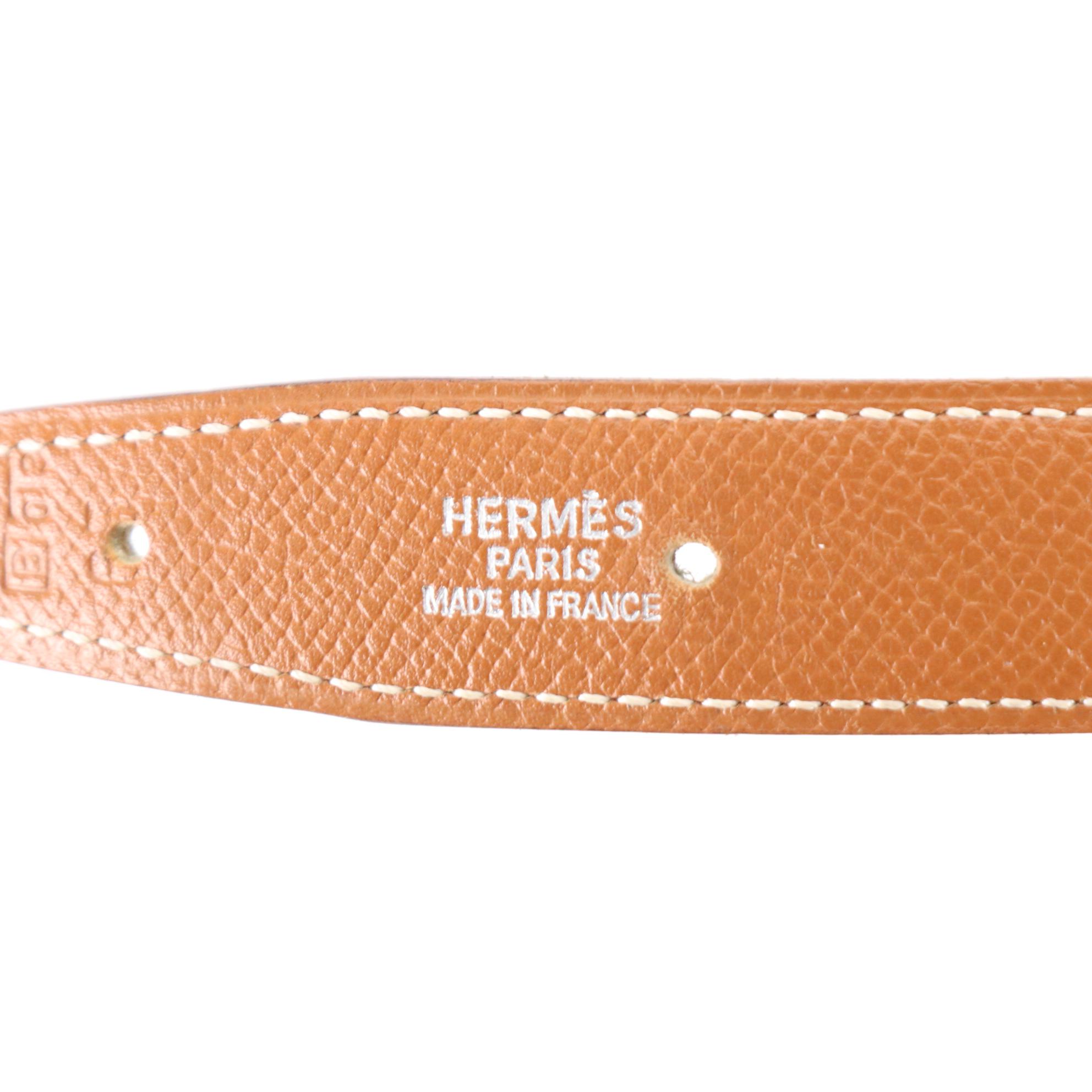 Hermès Mini Constance Reversible Belt in Clemence and Gulliver Leather