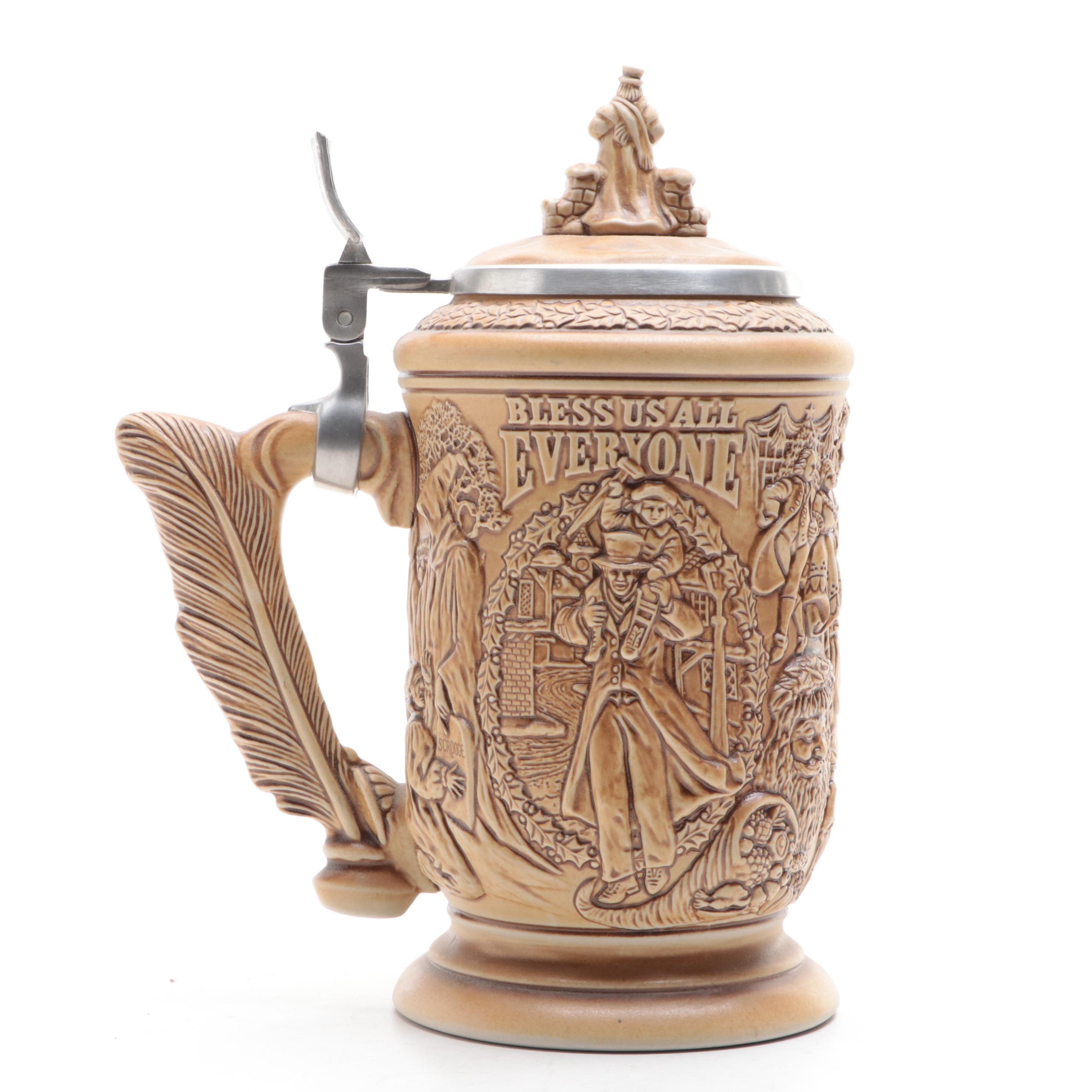 "A Christmas Carol" Ski Country Bourbon Decanters and Avon Beer Stein