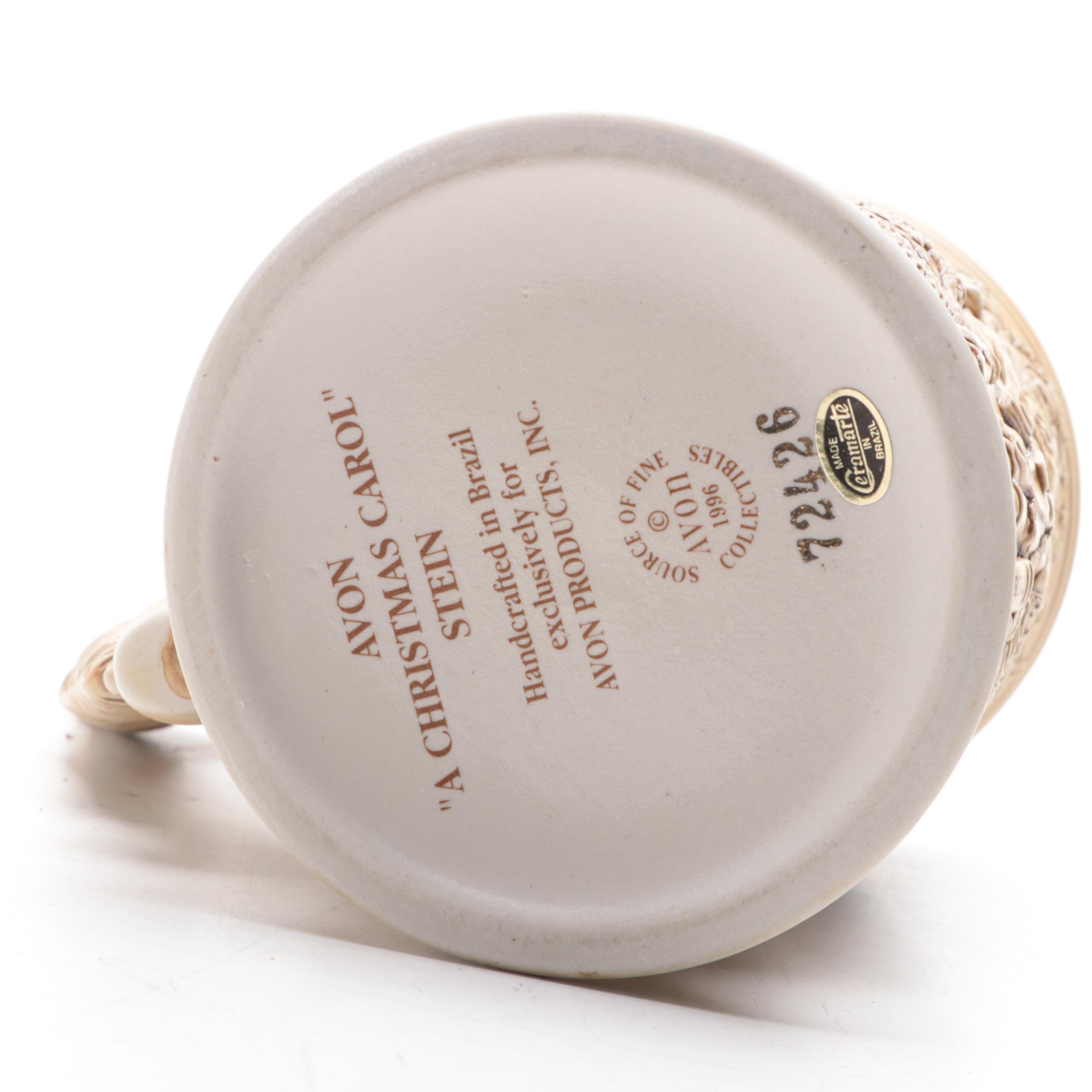 "A Christmas Carol" Ski Country Bourbon Decanters and Avon Beer Stein