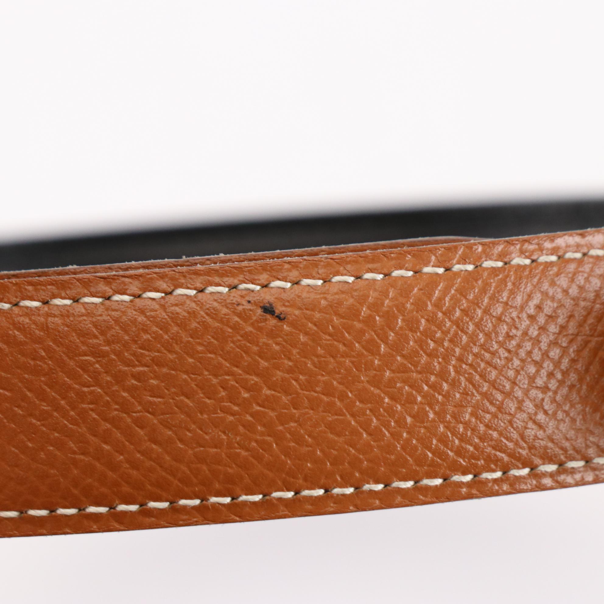 Hermès Mini Constance Reversible Belt in Clemence and Gulliver Leather