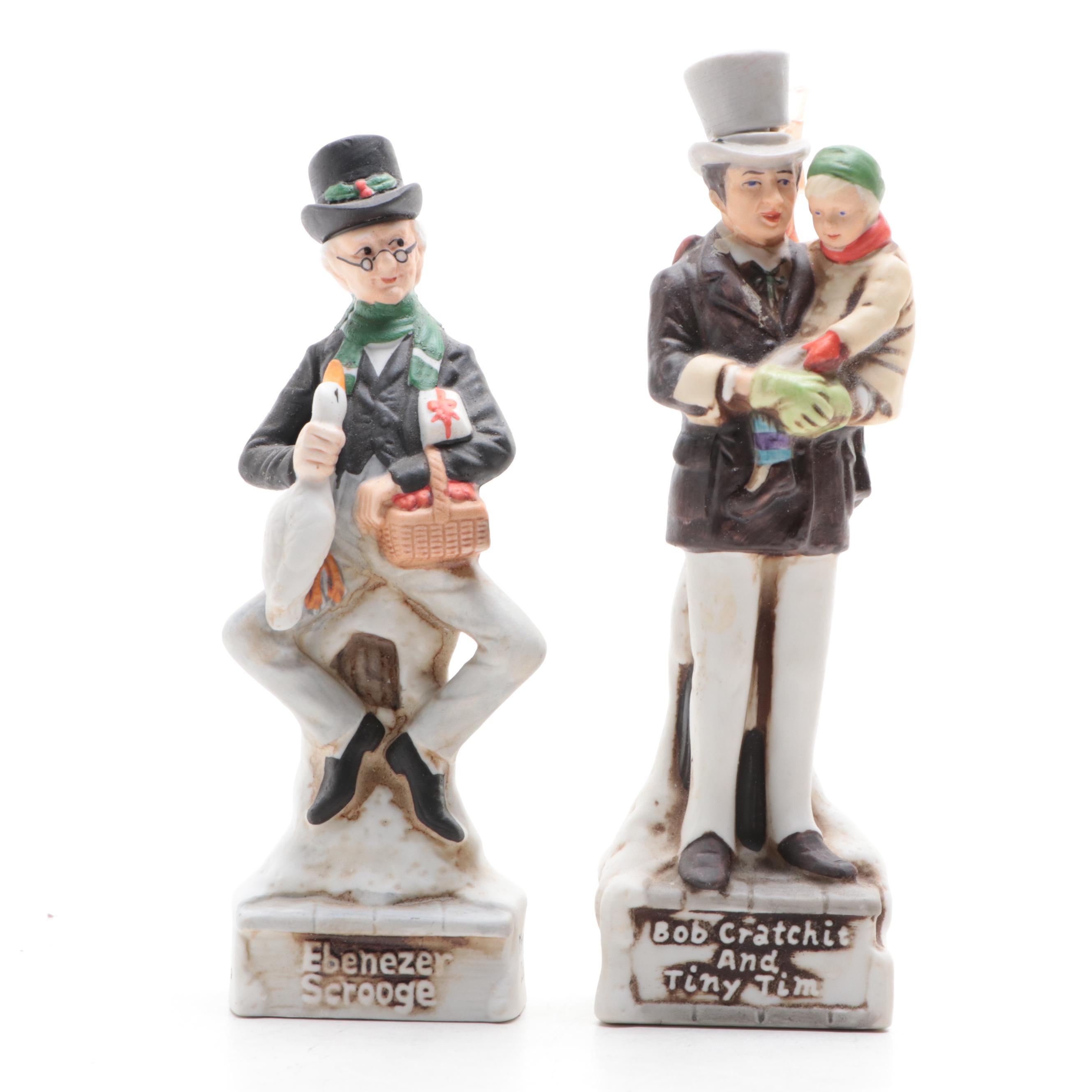 "A Christmas Carol" Ski Country Bourbon Decanters and Avon Beer Stein