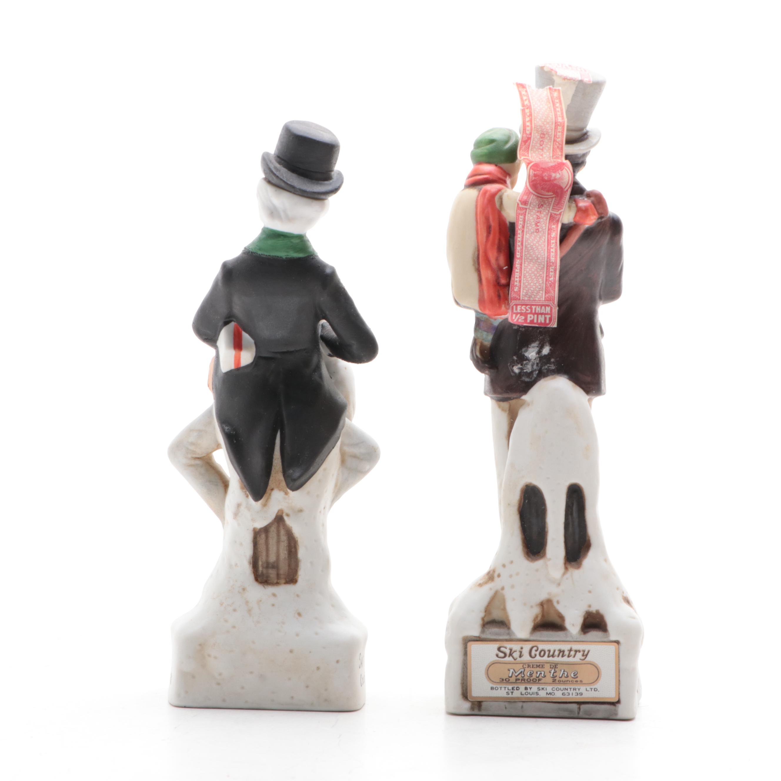 "A Christmas Carol" Ski Country Bourbon Decanters and Avon Beer Stein