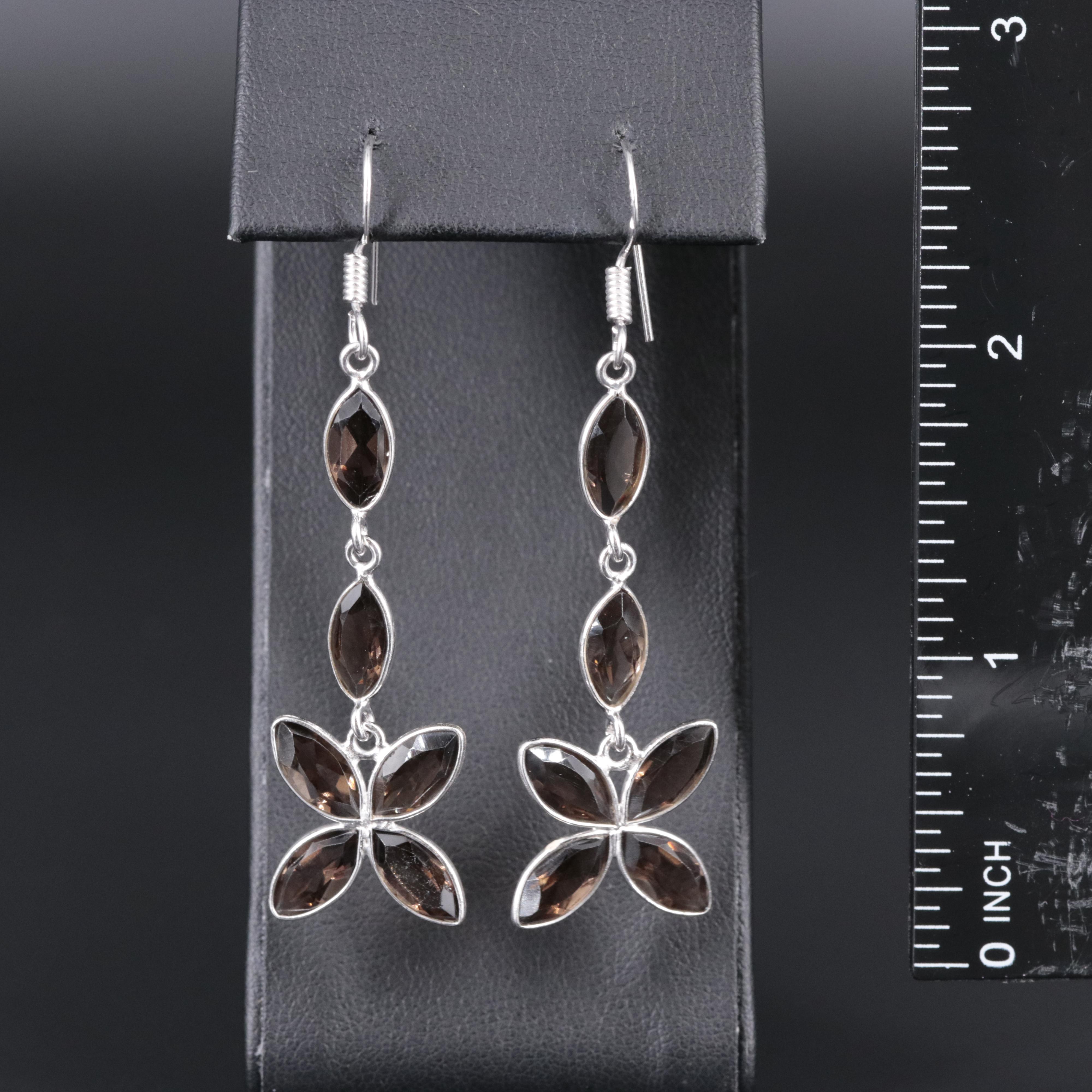 Sterling Silver Smoky Quartz Earrings
