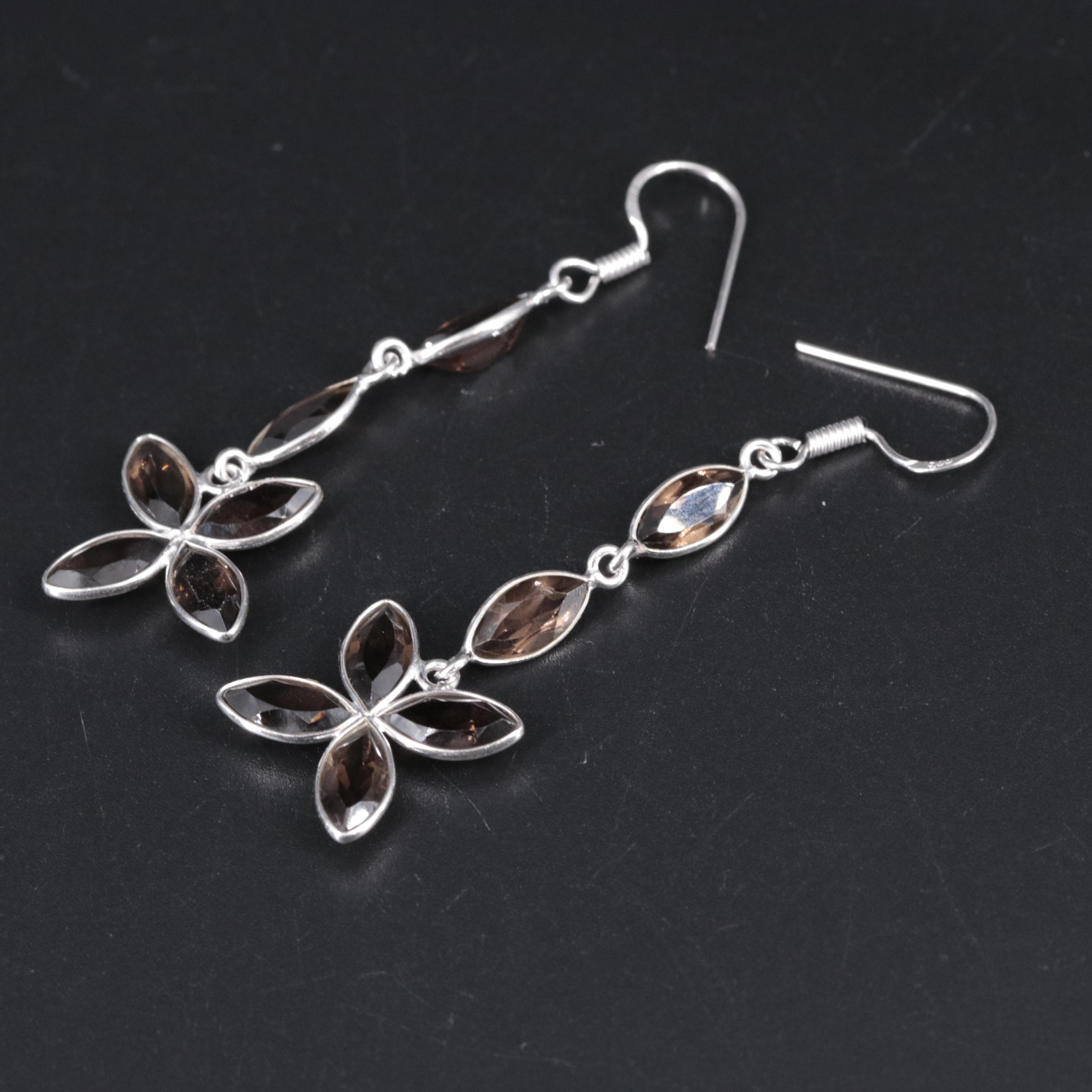 Sterling Silver Smoky Quartz Earrings