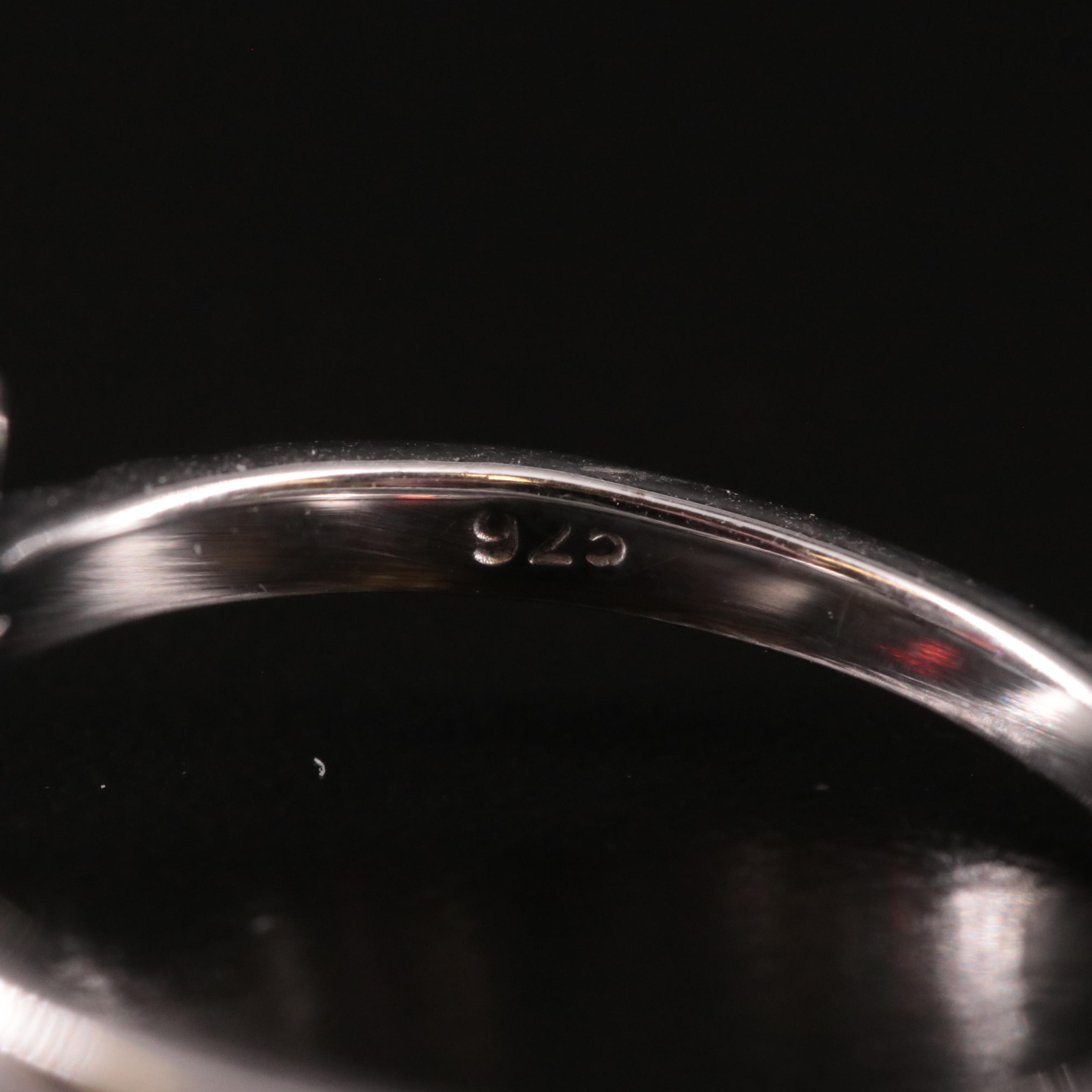 Sterling Garnet Solitaire Ring