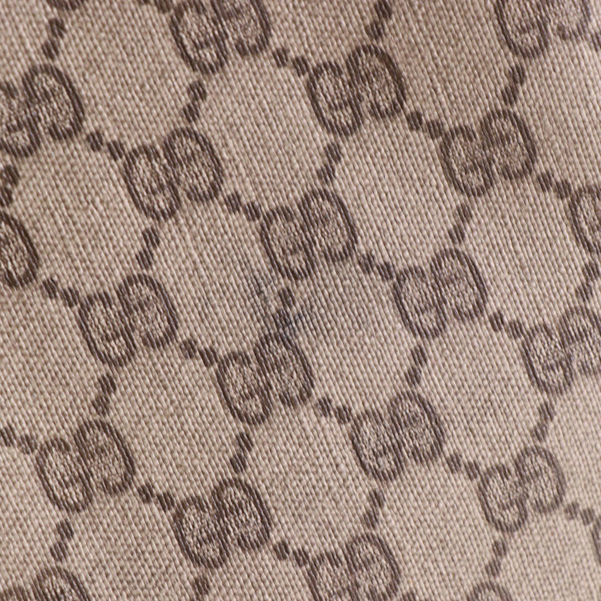 Gucci Tote Bag in GG Supreme Coated Canvas and Leather Trim with Web Straps