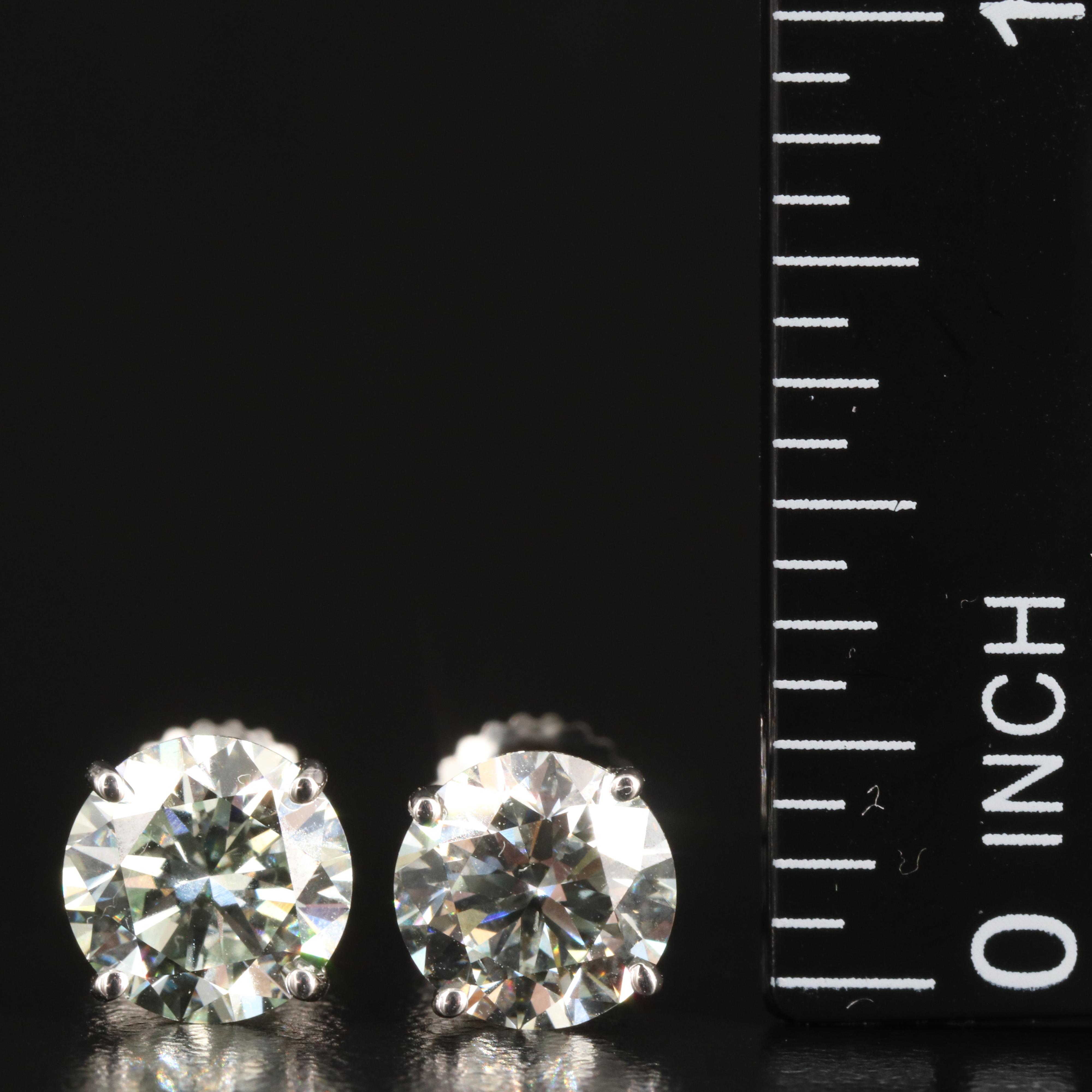 Platinum 3.12 CTW Lab Grown Diamond Stud Earrings