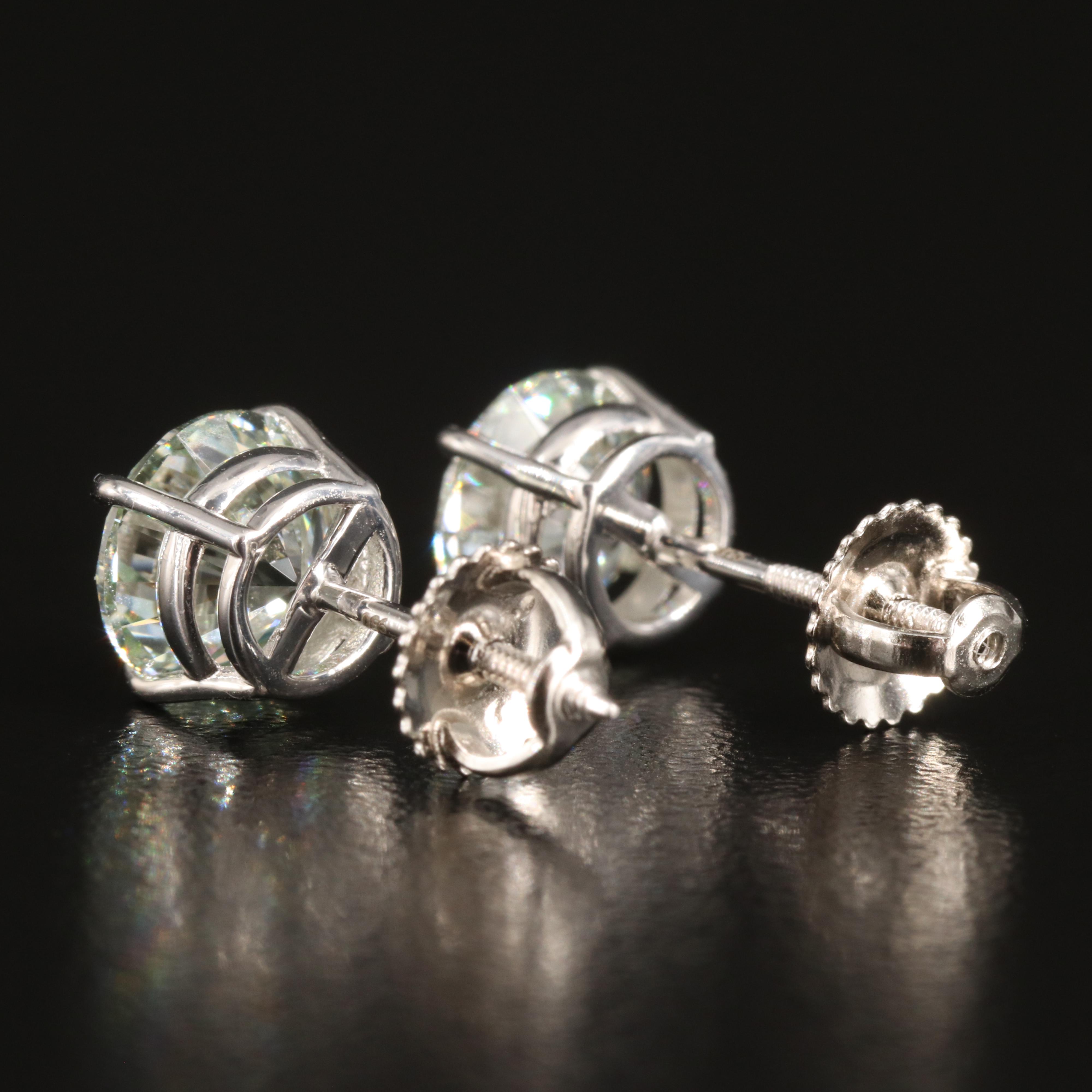 Platinum 3.12 CTW Lab Grown Diamond Stud Earrings