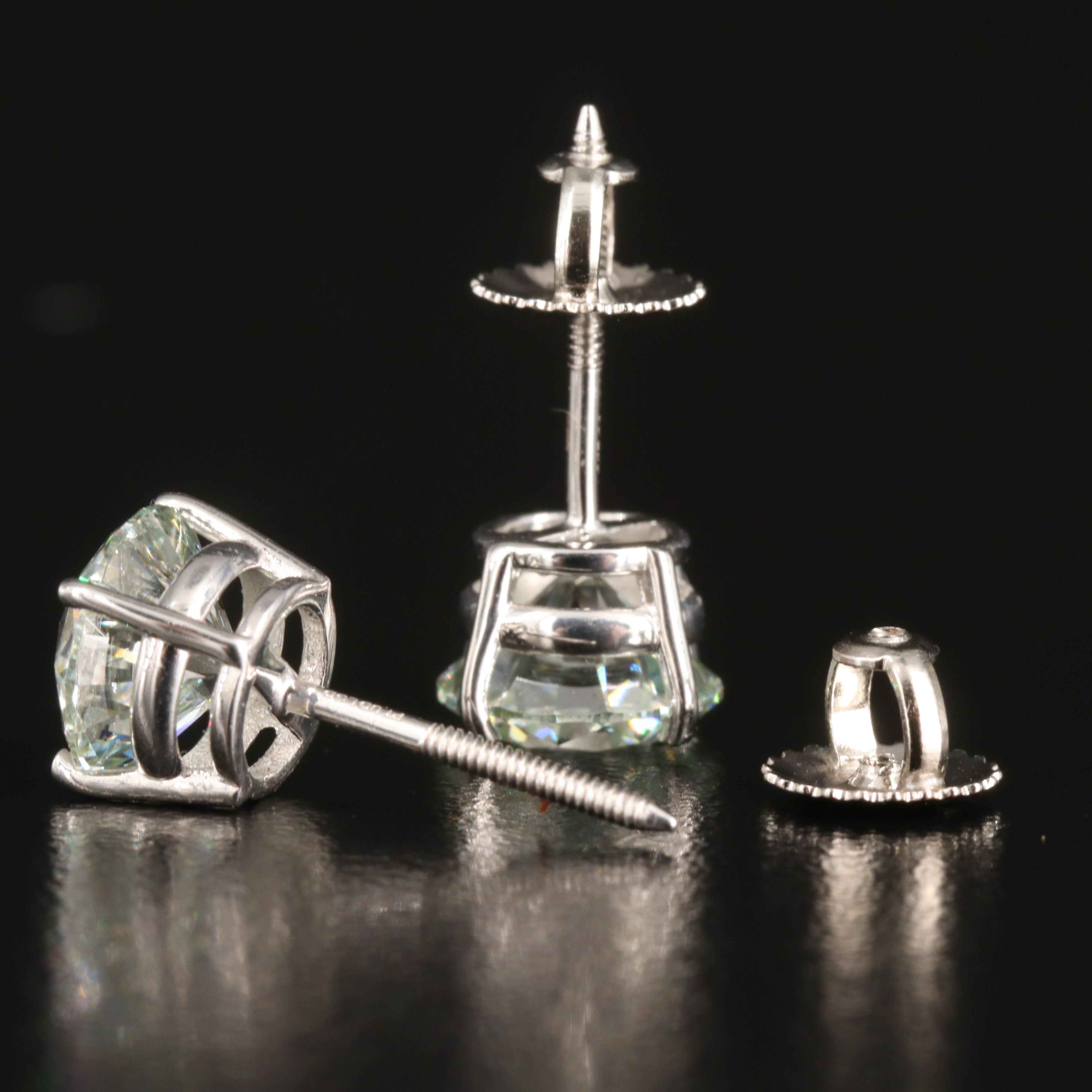 Platinum 3.12 CTW Lab Grown Diamond Stud Earrings