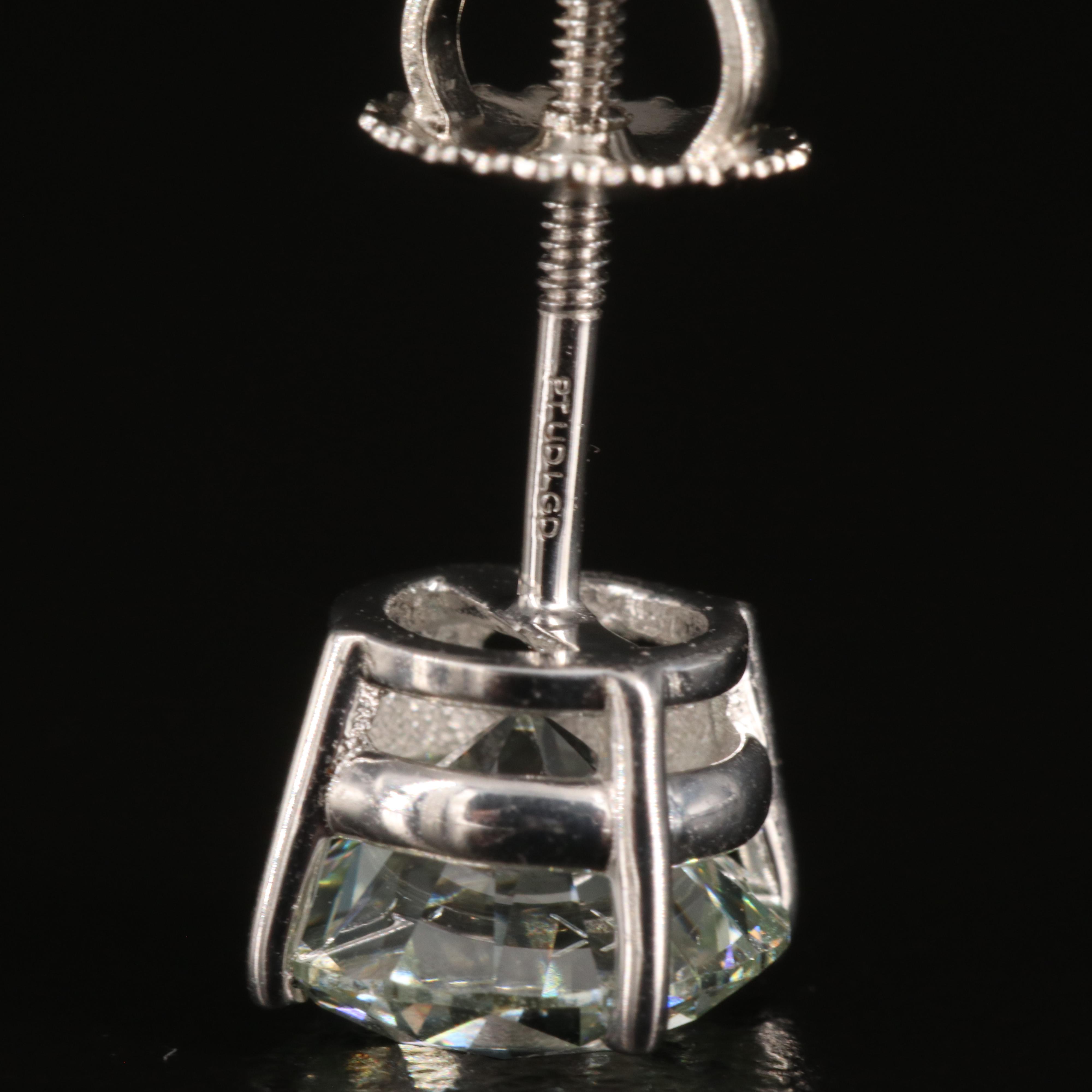 Platinum 3.12 CTW Lab Grown Diamond Stud Earrings