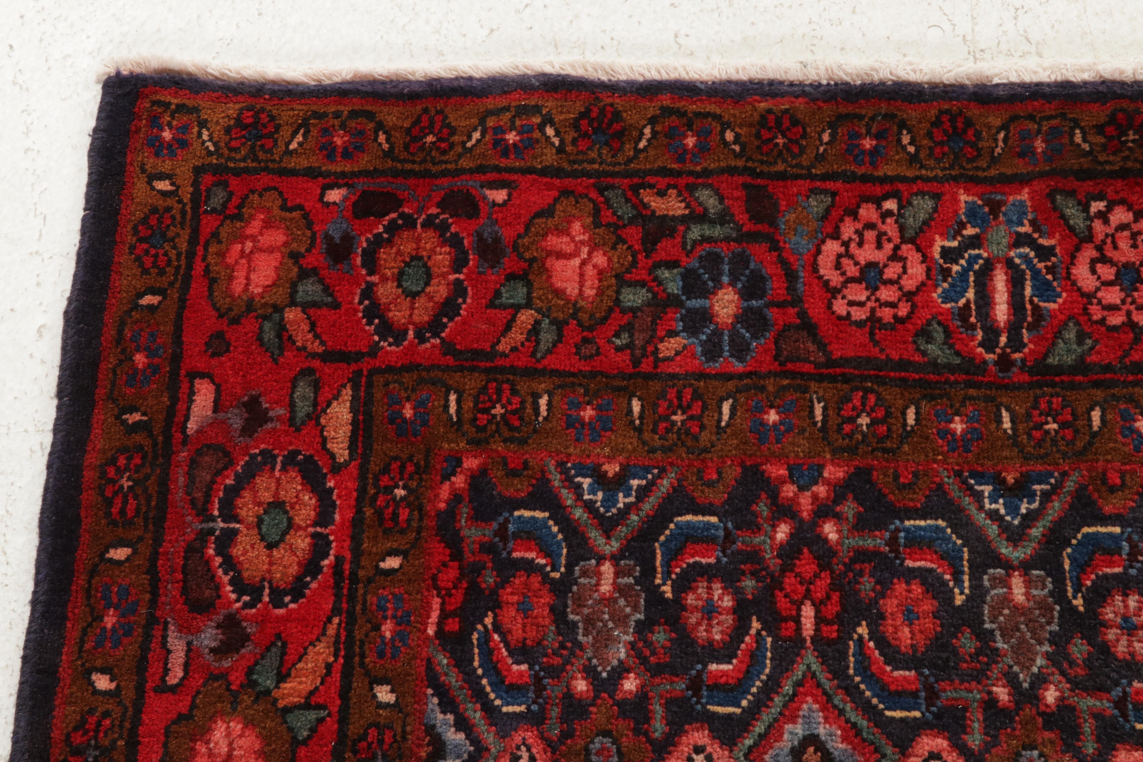 3'8 x 7'4 Hand-Knotted Persian Veramin Area Rug With Herati Motif, 1970s