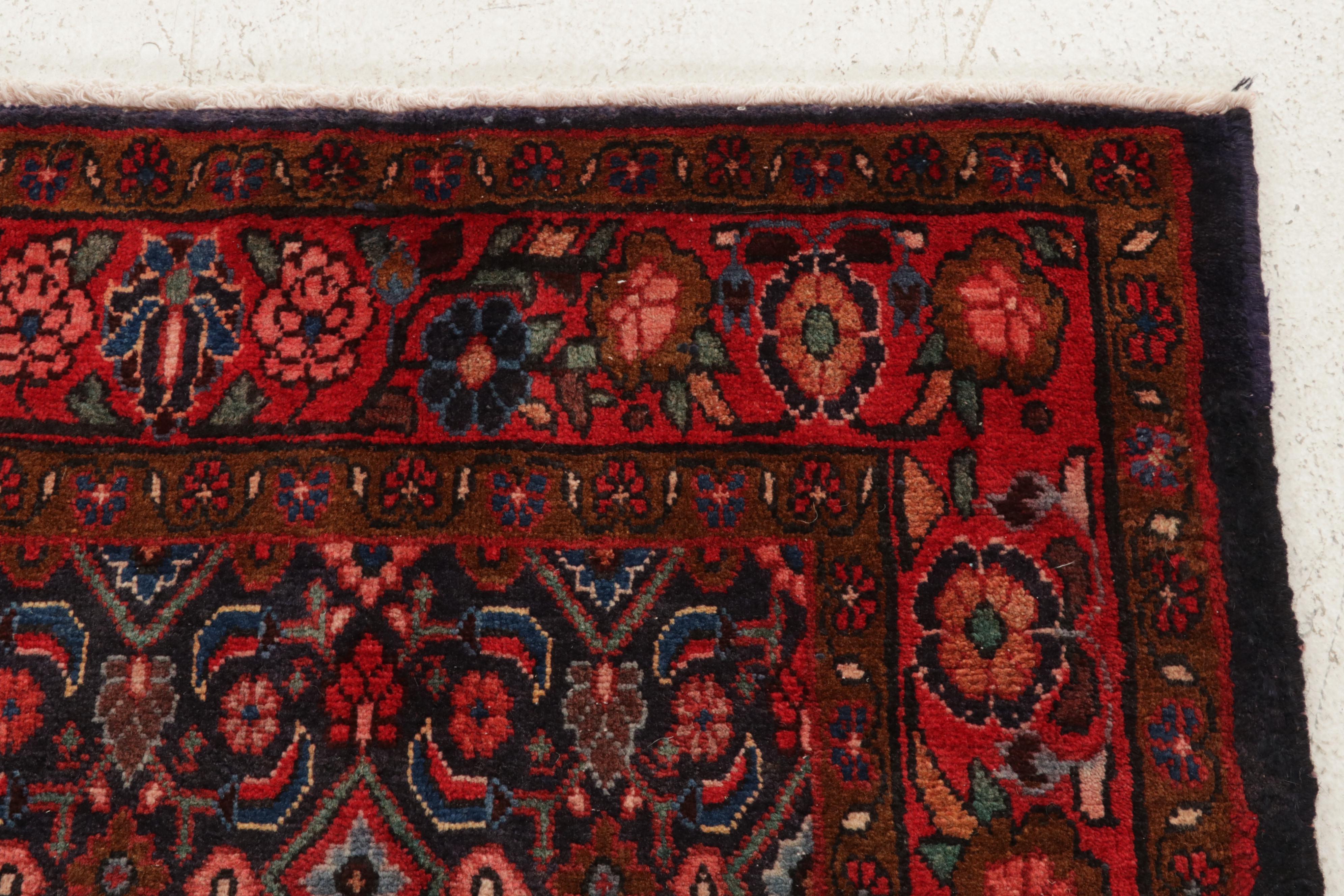 3'8 x 7'4 Hand-Knotted Persian Veramin Area Rug With Herati Motif, 1970s