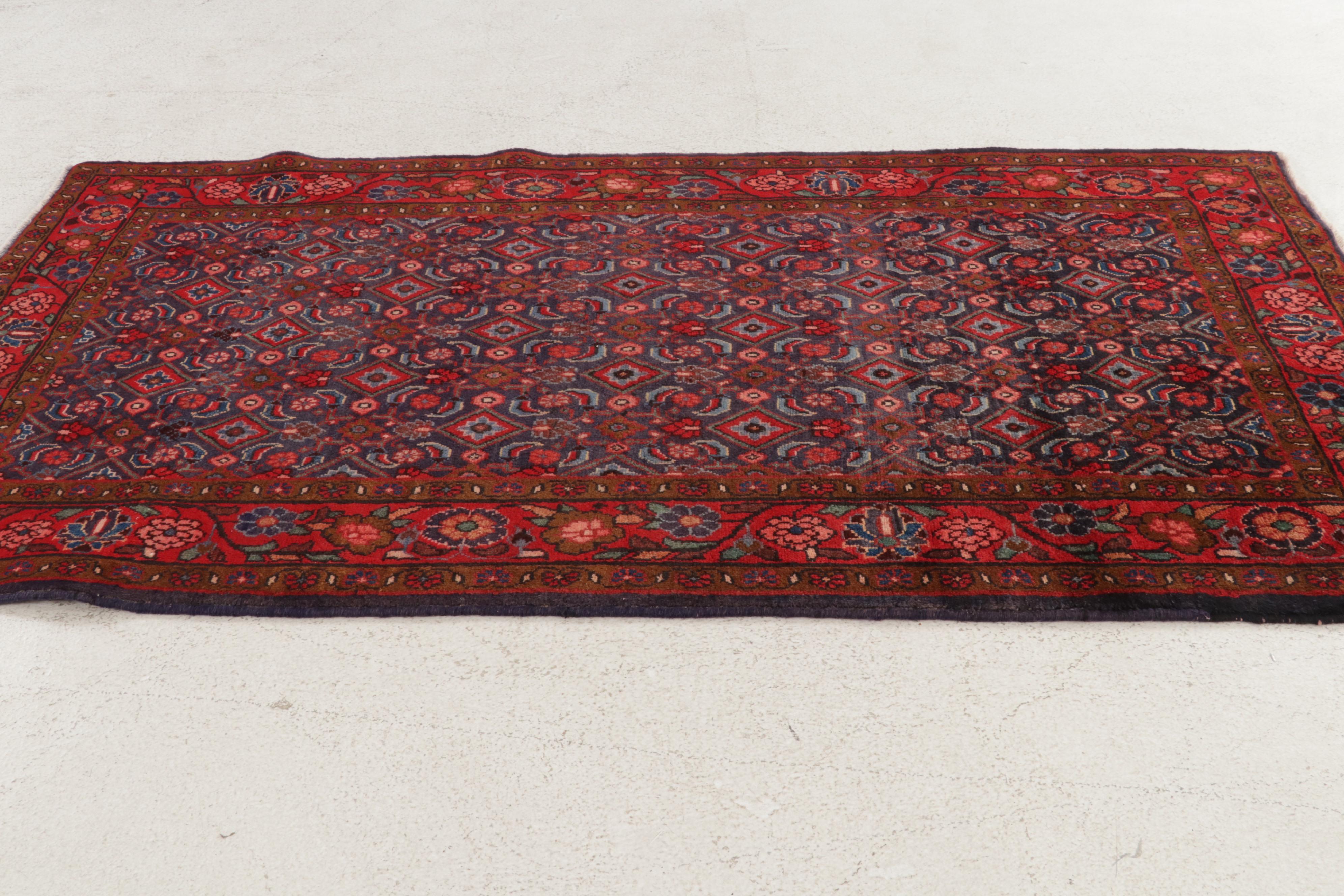 3'8 x 7'4 Hand-Knotted Persian Veramin Area Rug With Herati Motif, 1970s