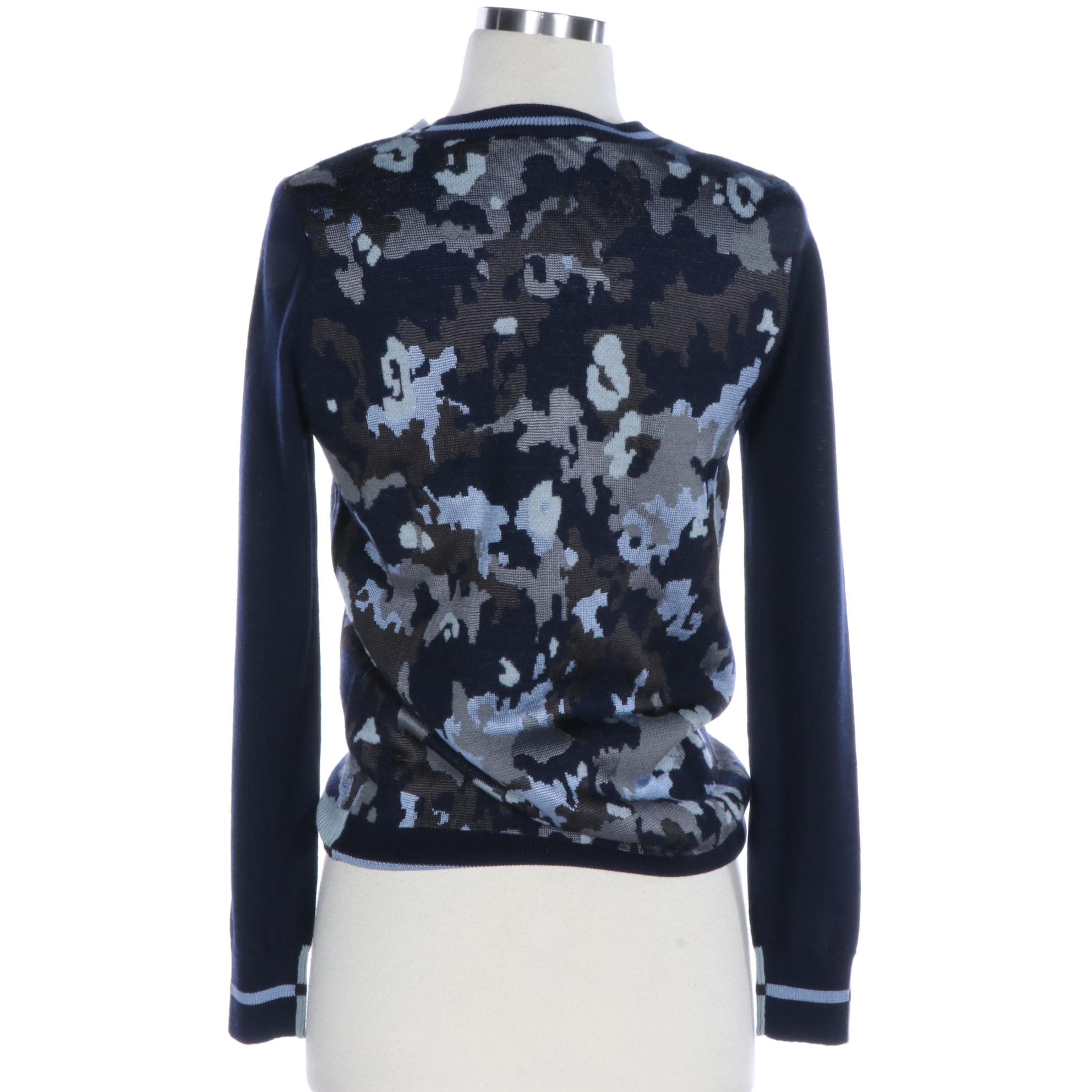 3.1 Phillip Lim Merino Wool Blend Camouflage Intarsia Sweater