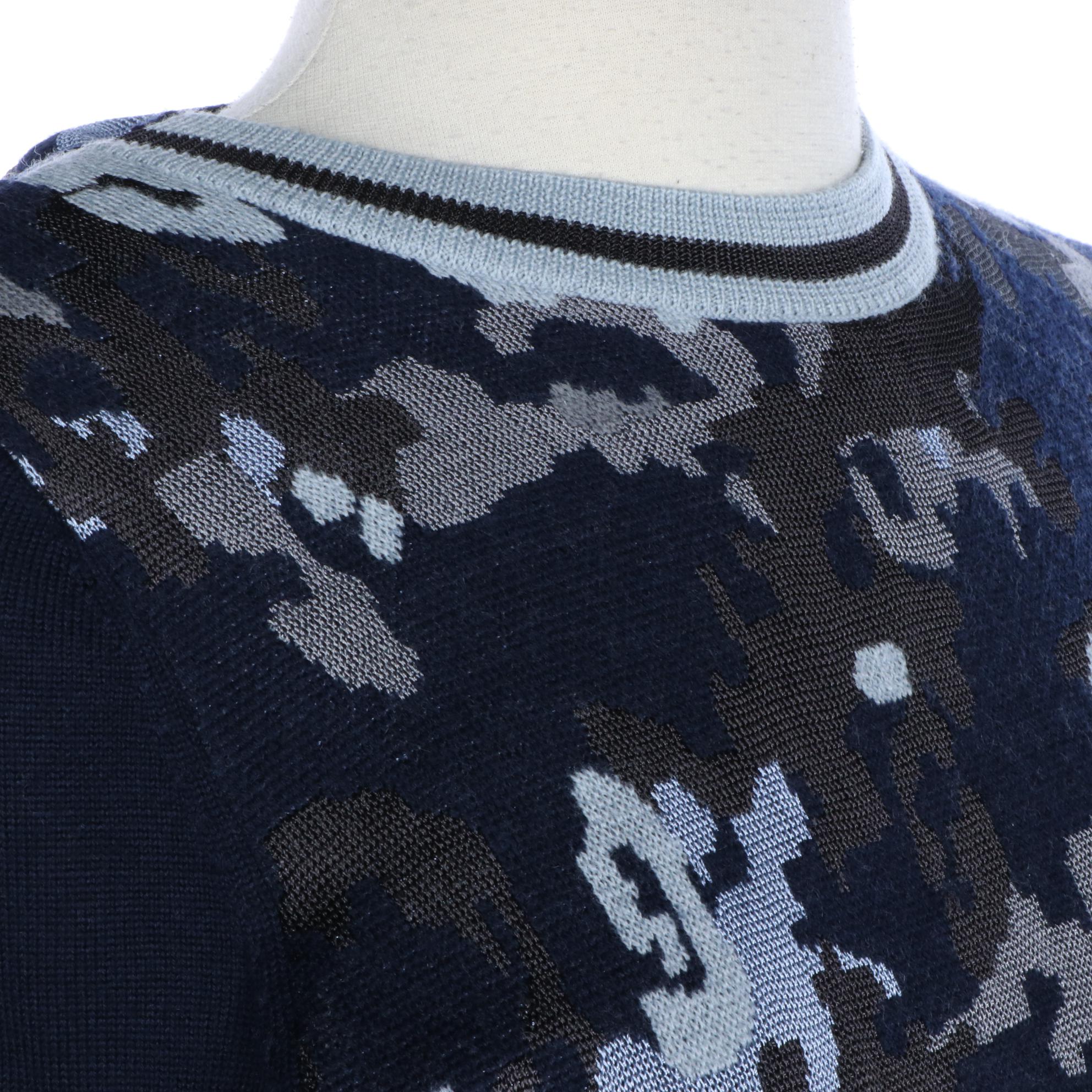3.1 Phillip Lim Merino Wool Blend Camouflage Intarsia Sweater