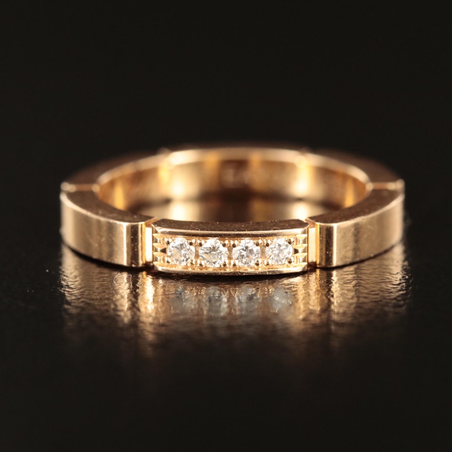 Cartier "Maillon Panthère" 18K Rose Gold 0.06 CTW Diamond Ring