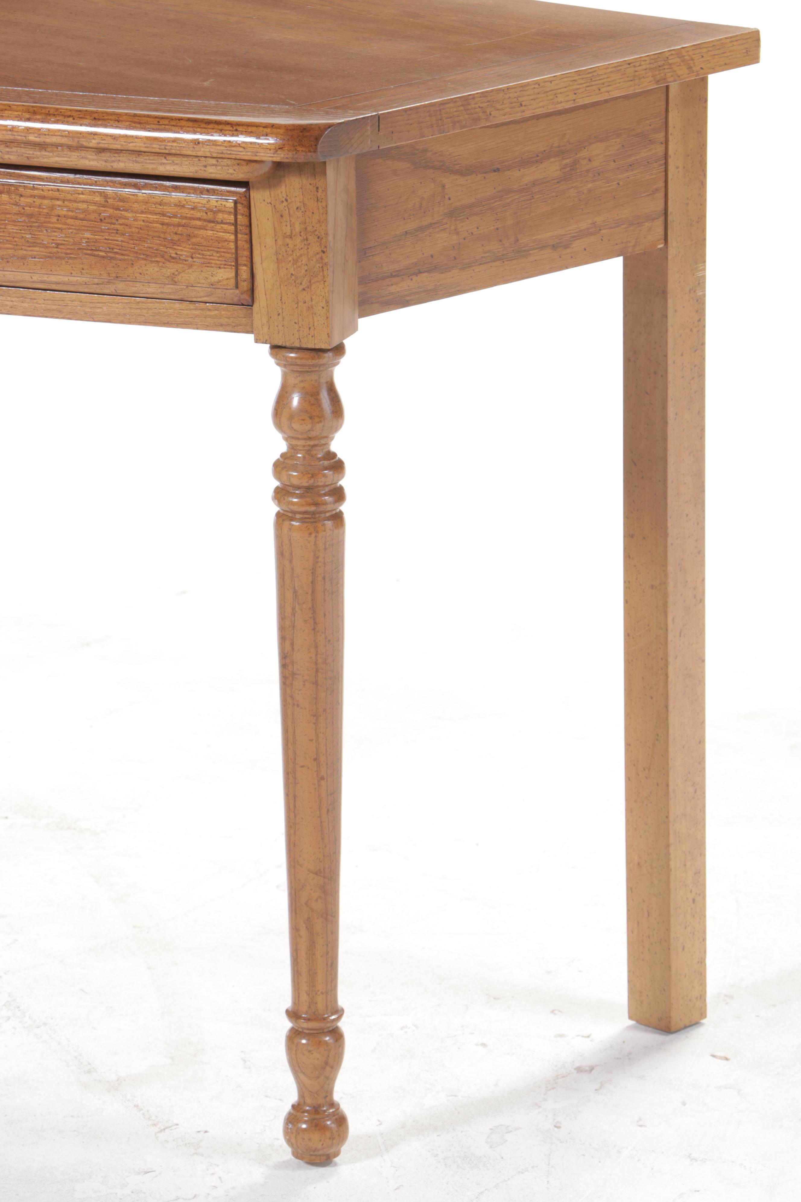 Dixie Furniture Oak Single-Drawer Corner Desk, Late 20th Century