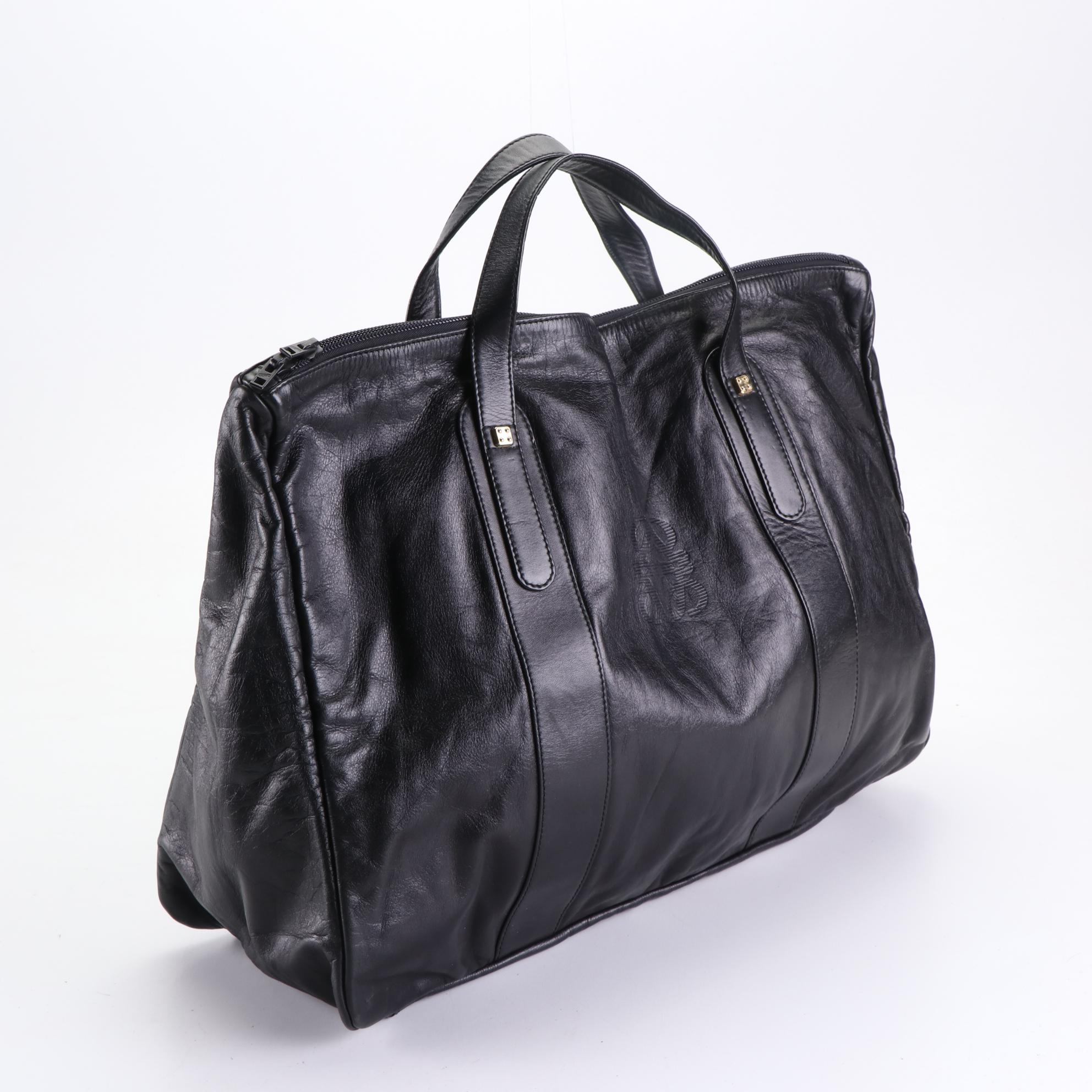 Loewe Large Travel Tote Bag in Black Leather