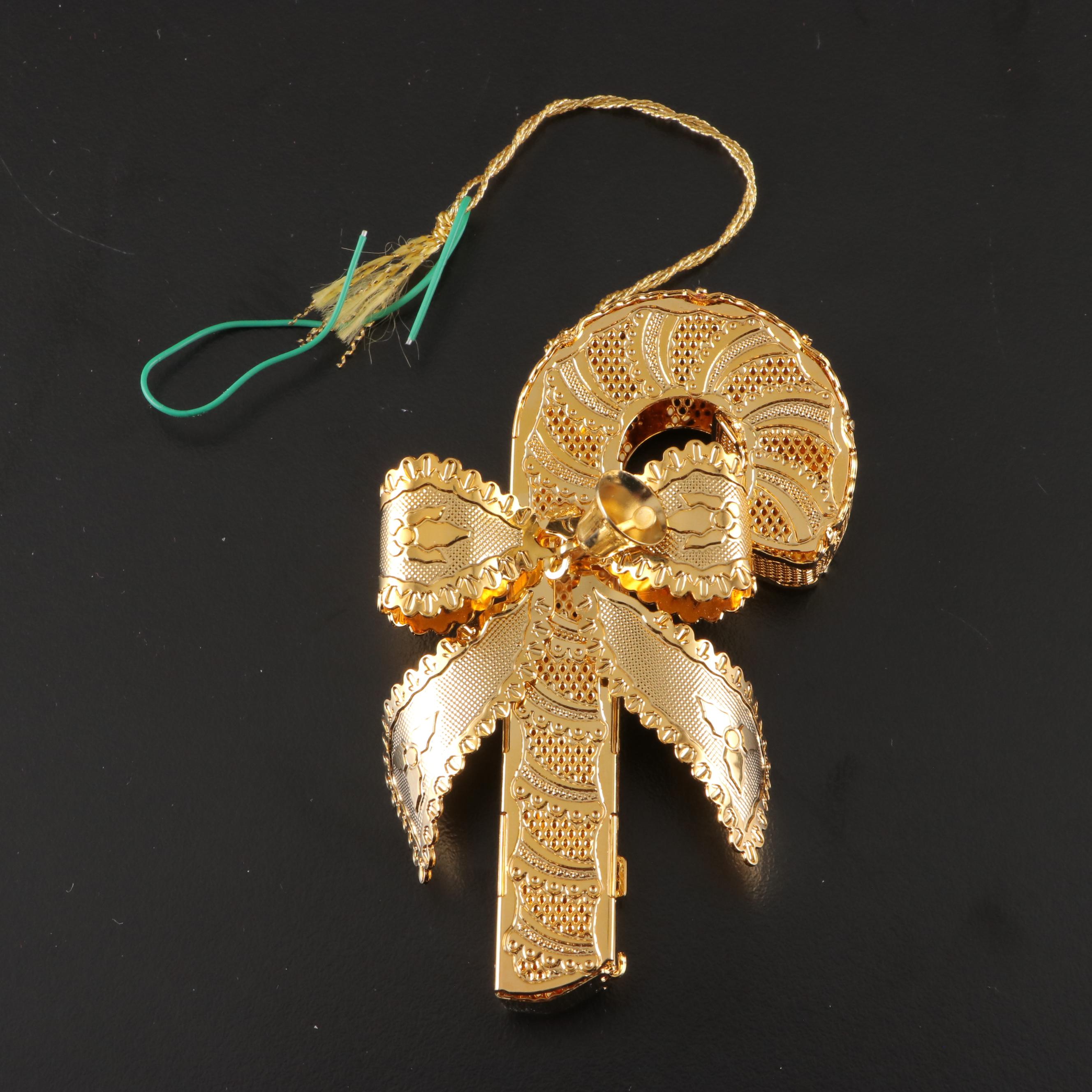 Danbury Mint Gold Tone Metal Christmas Ornaments