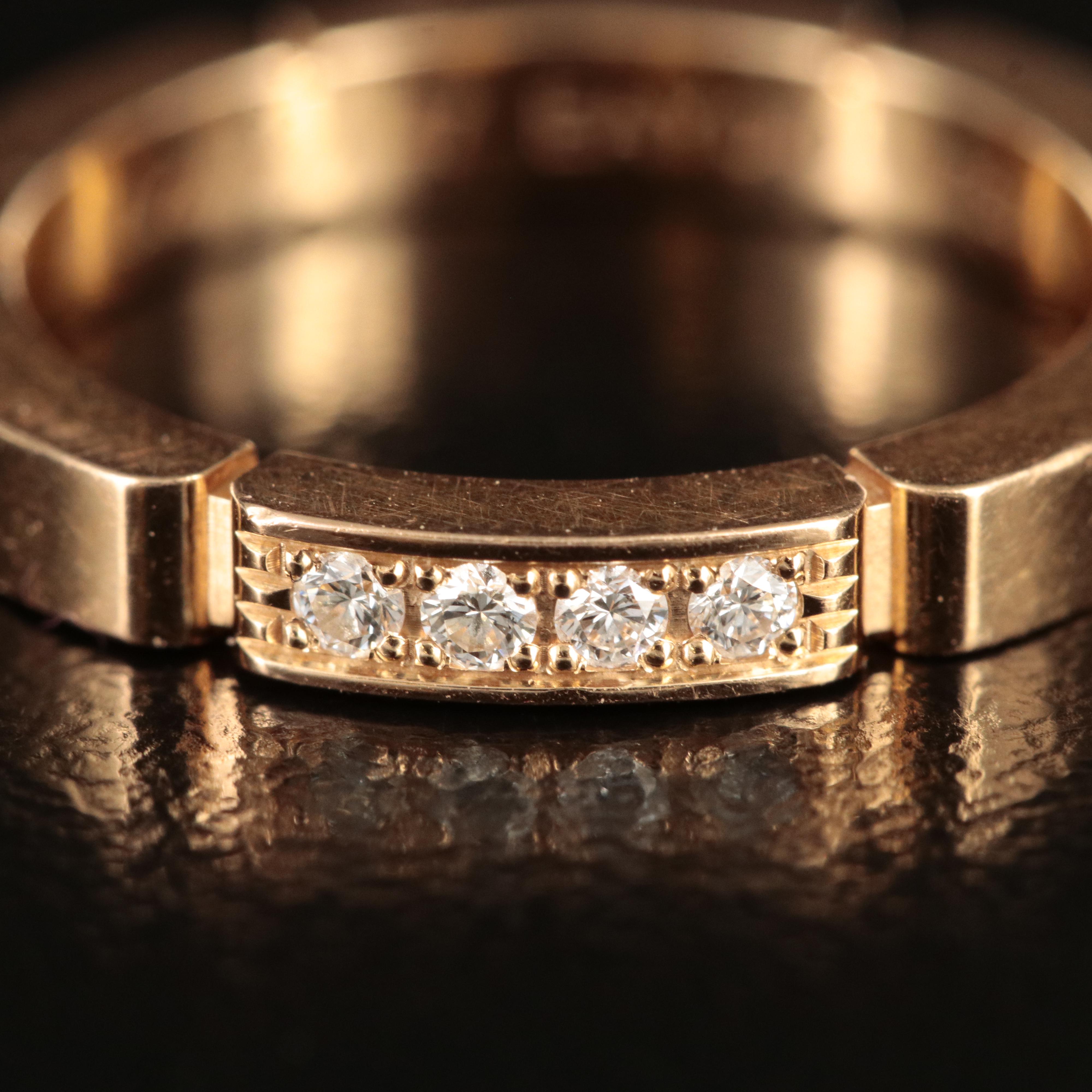 Cartier "Maillon Panthère" 18K Rose Gold 0.06 CTW Diamond Ring