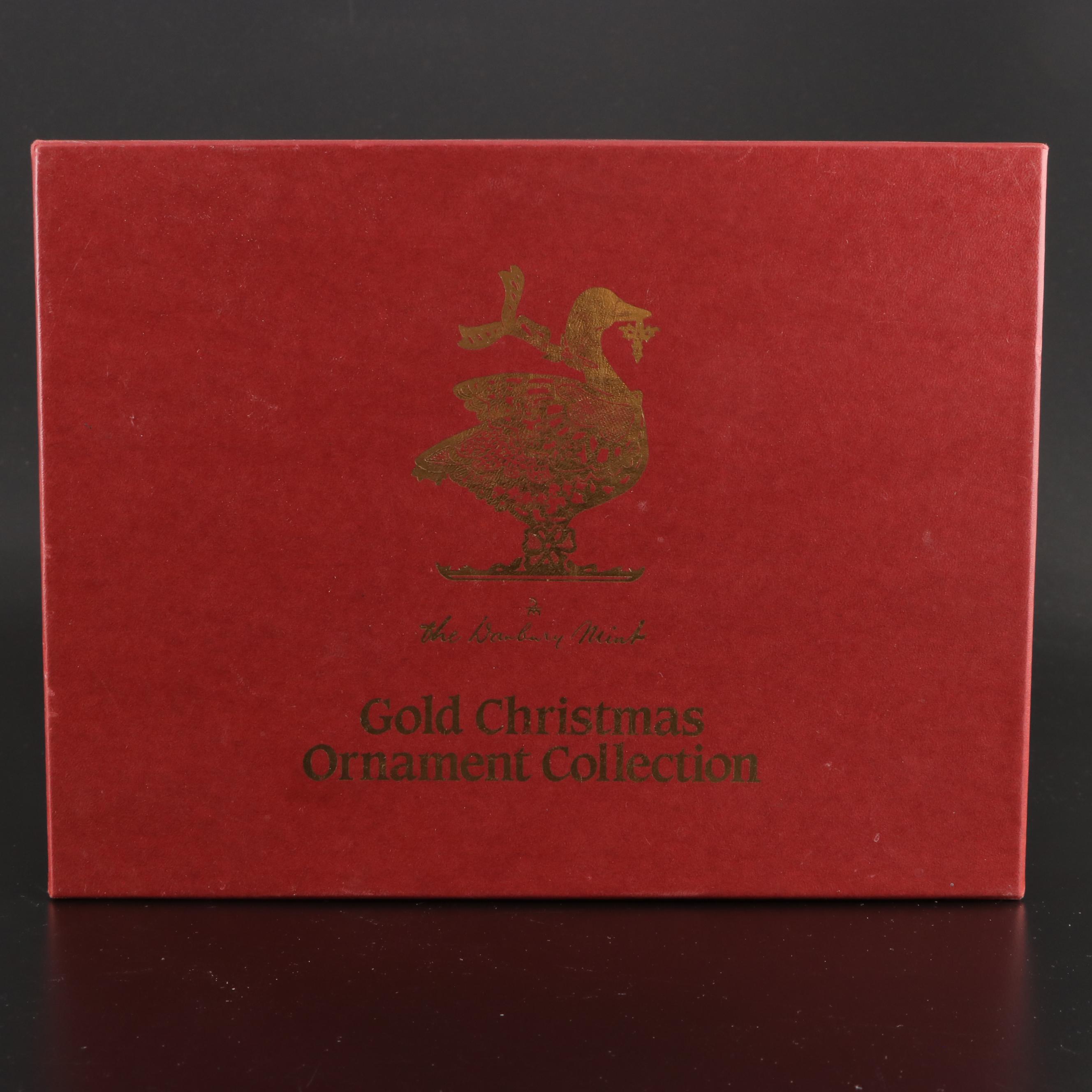 Danbury Mint Gold Tone Metal Christmas Ornaments