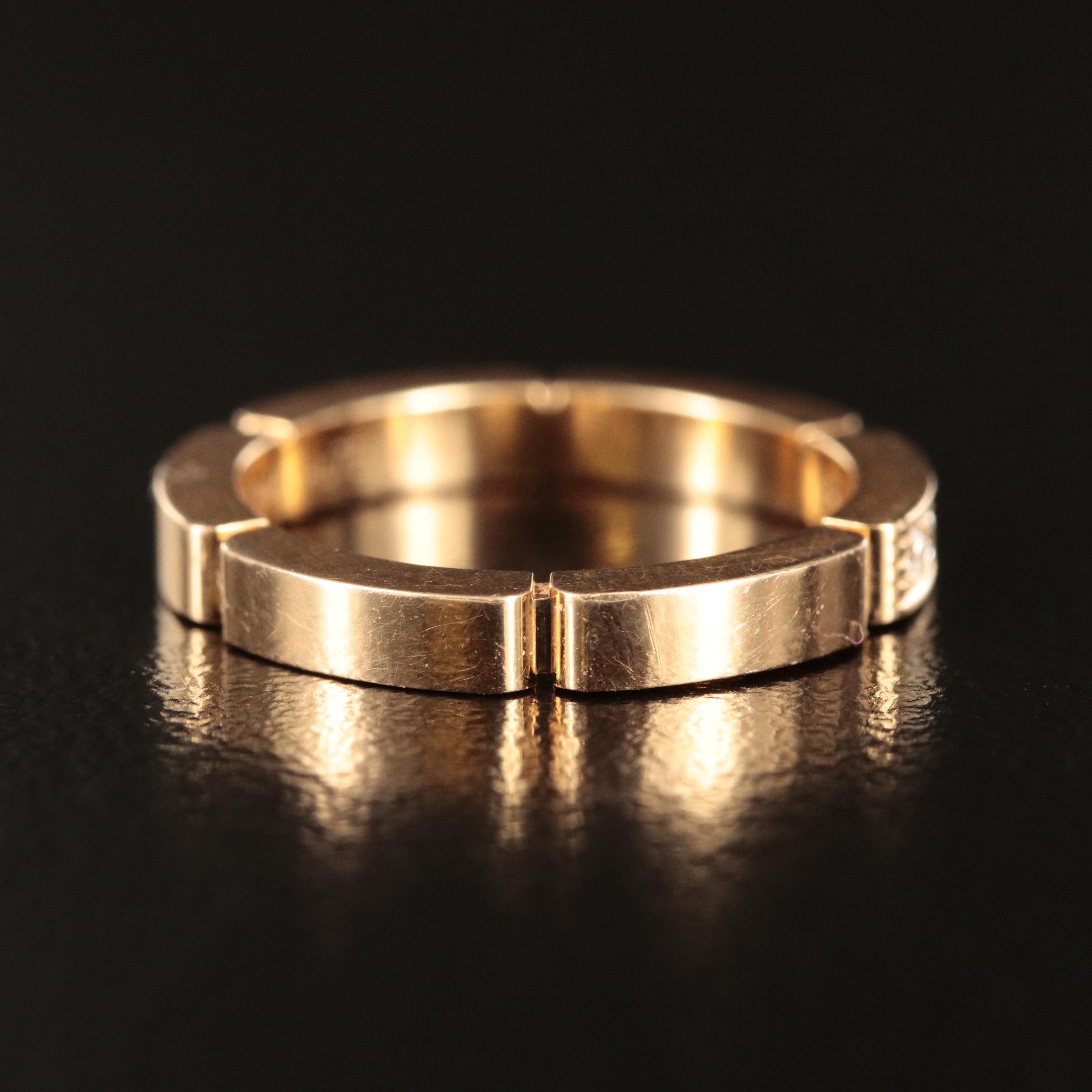 Cartier "Maillon Panthère" 18K Rose Gold 0.06 CTW Diamond Ring