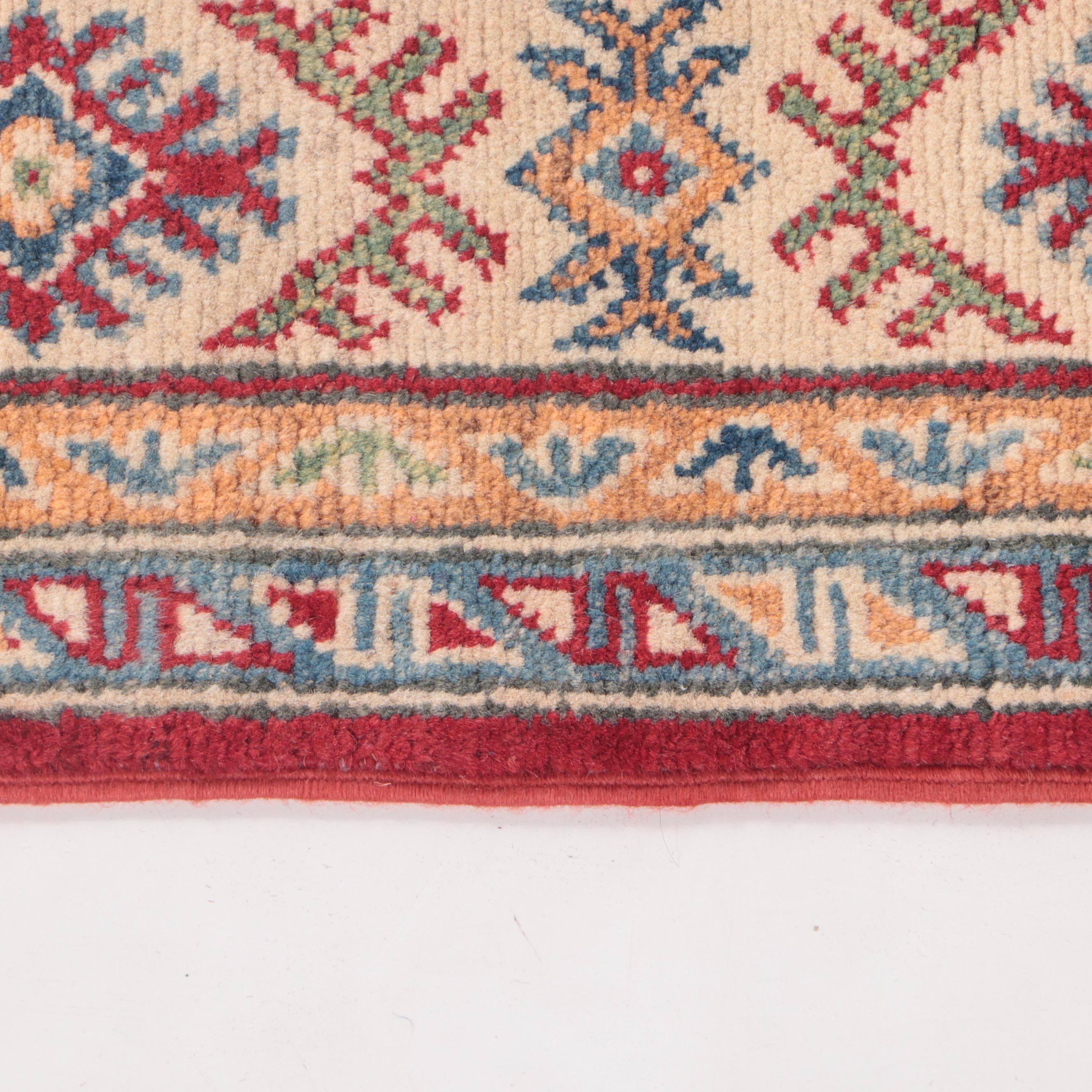 3'11 x 6'2 Hand-Knotted Pakistani Kazak-Style Area Rug