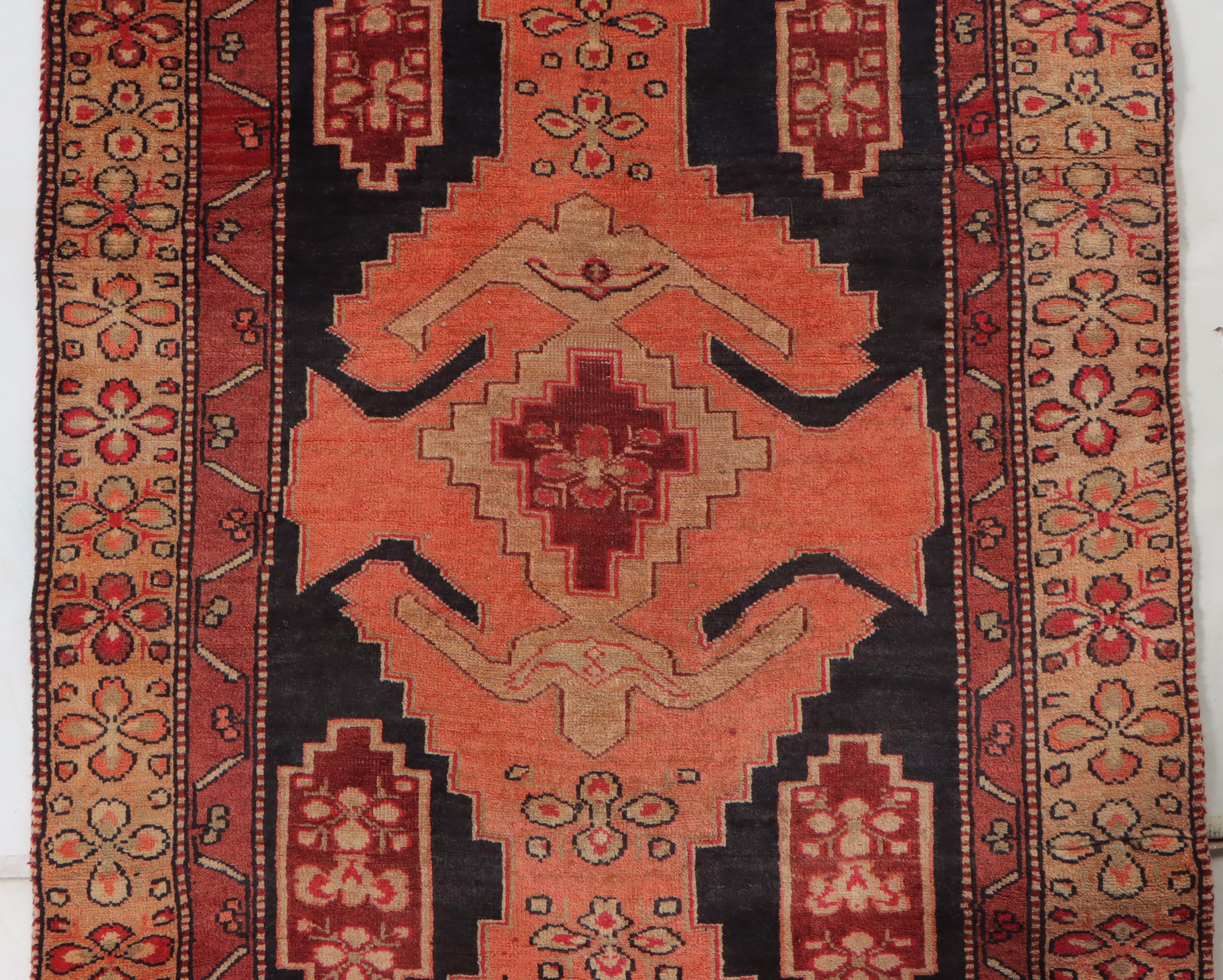 3'7 x 9'9 Hand-Knotted Persian Kurdish Long Rug