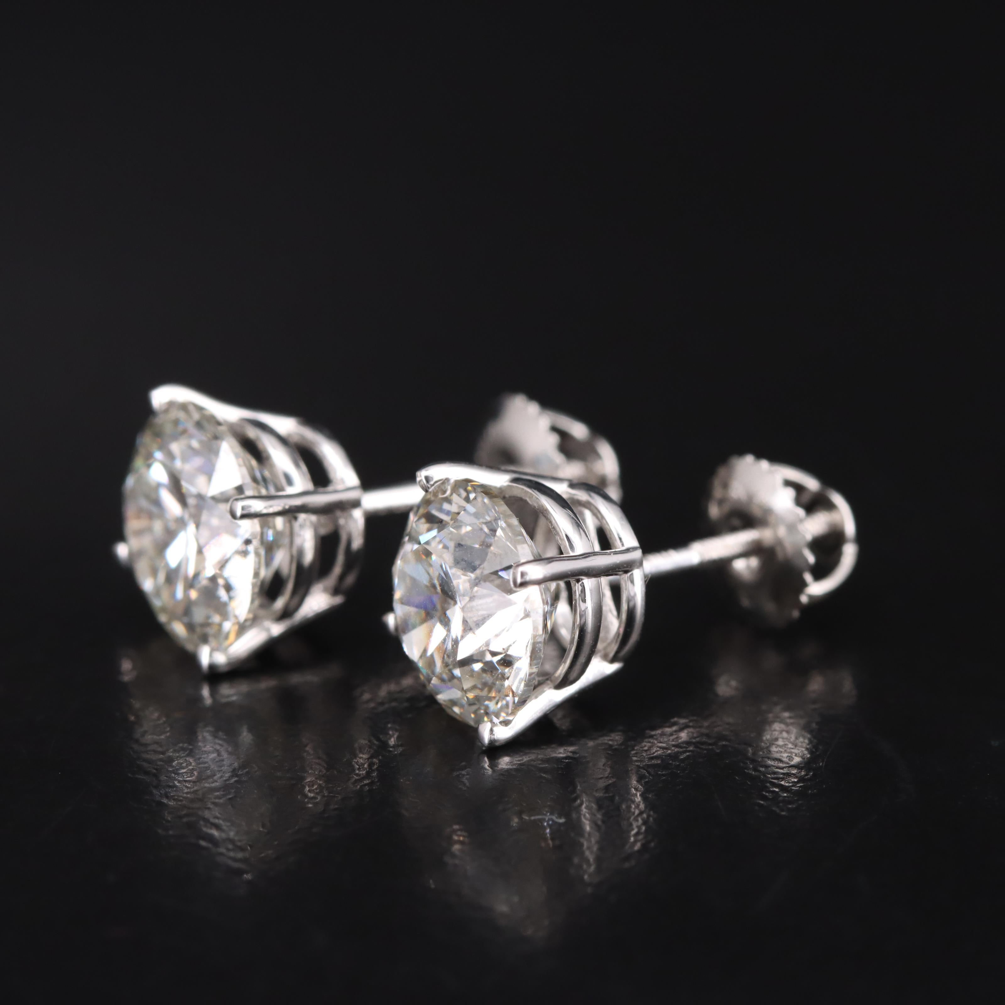Platinum 4.92 CTW Lab Grown Diamond Stud Earrings