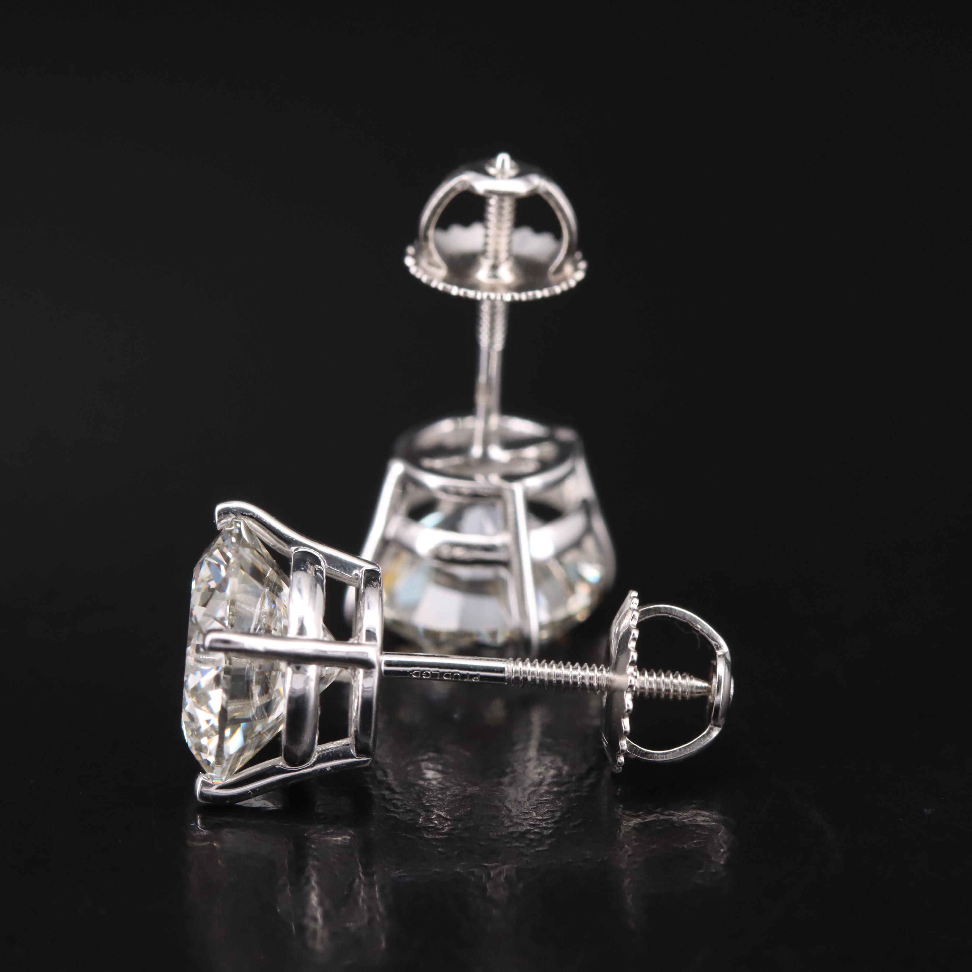 Platinum 4.92 CTW Lab Grown Diamond Stud Earrings