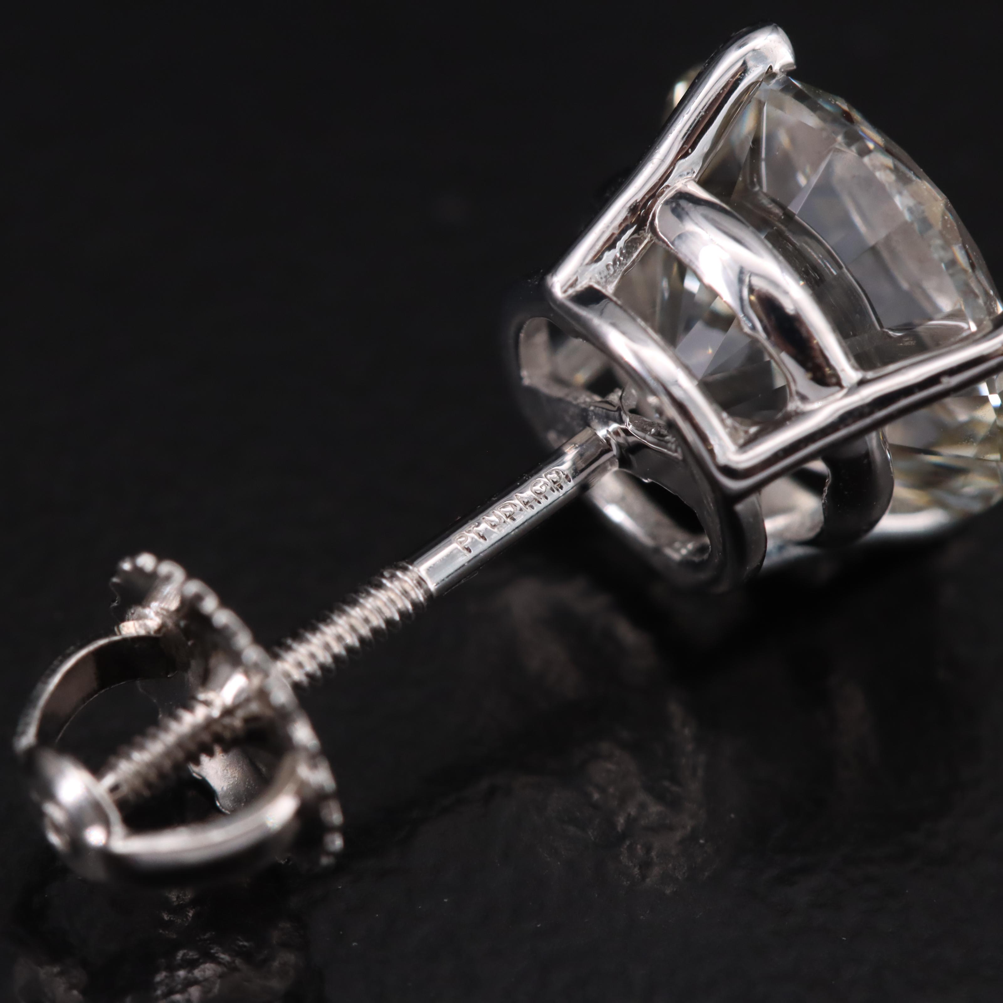 Platinum 4.92 CTW Lab Grown Diamond Stud Earrings