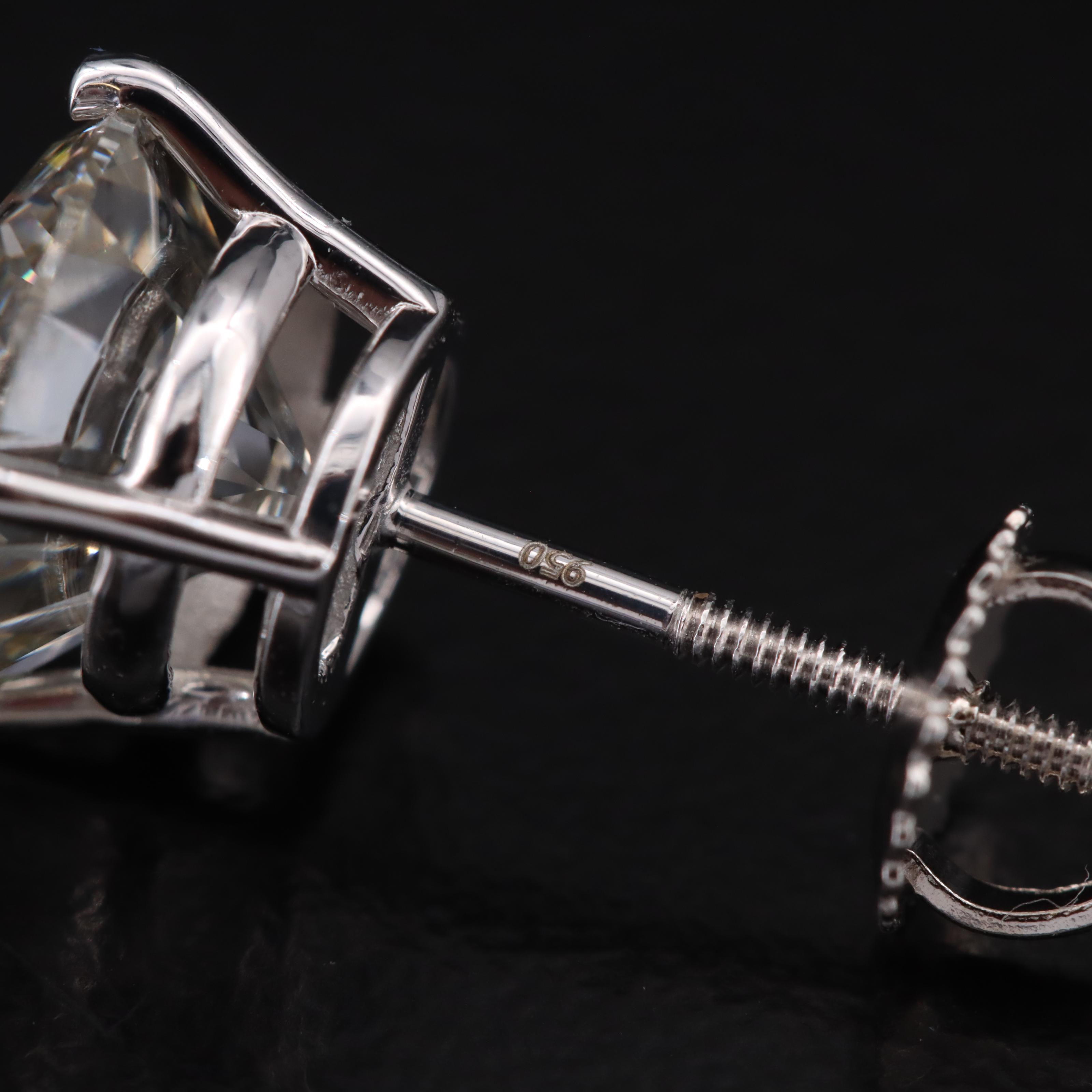 Platinum 4.92 CTW Lab Grown Diamond Stud Earrings