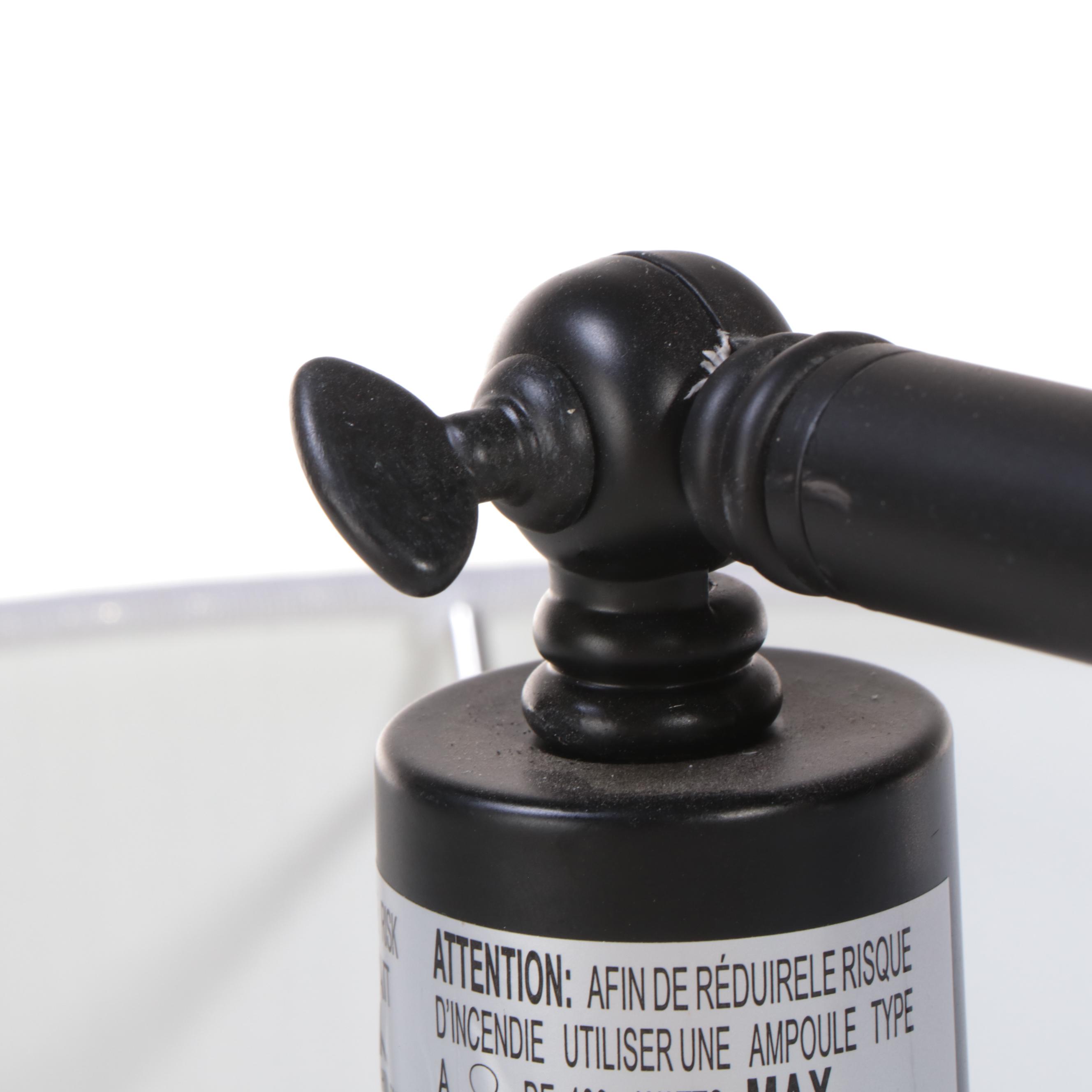 Contemporary Black Metal Floor Lamp with Drum Shade