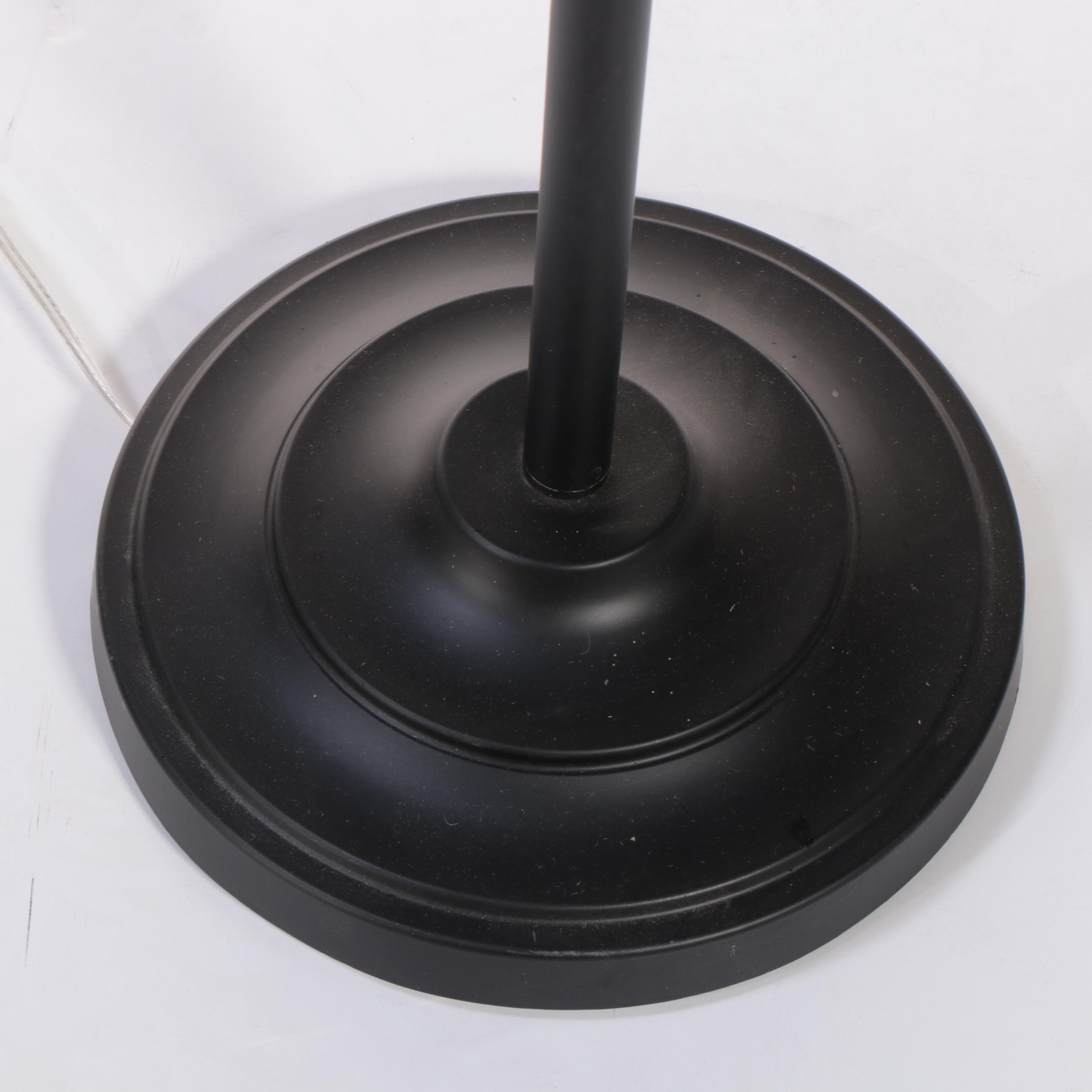 Contemporary Black Metal Floor Lamp with Drum Shade