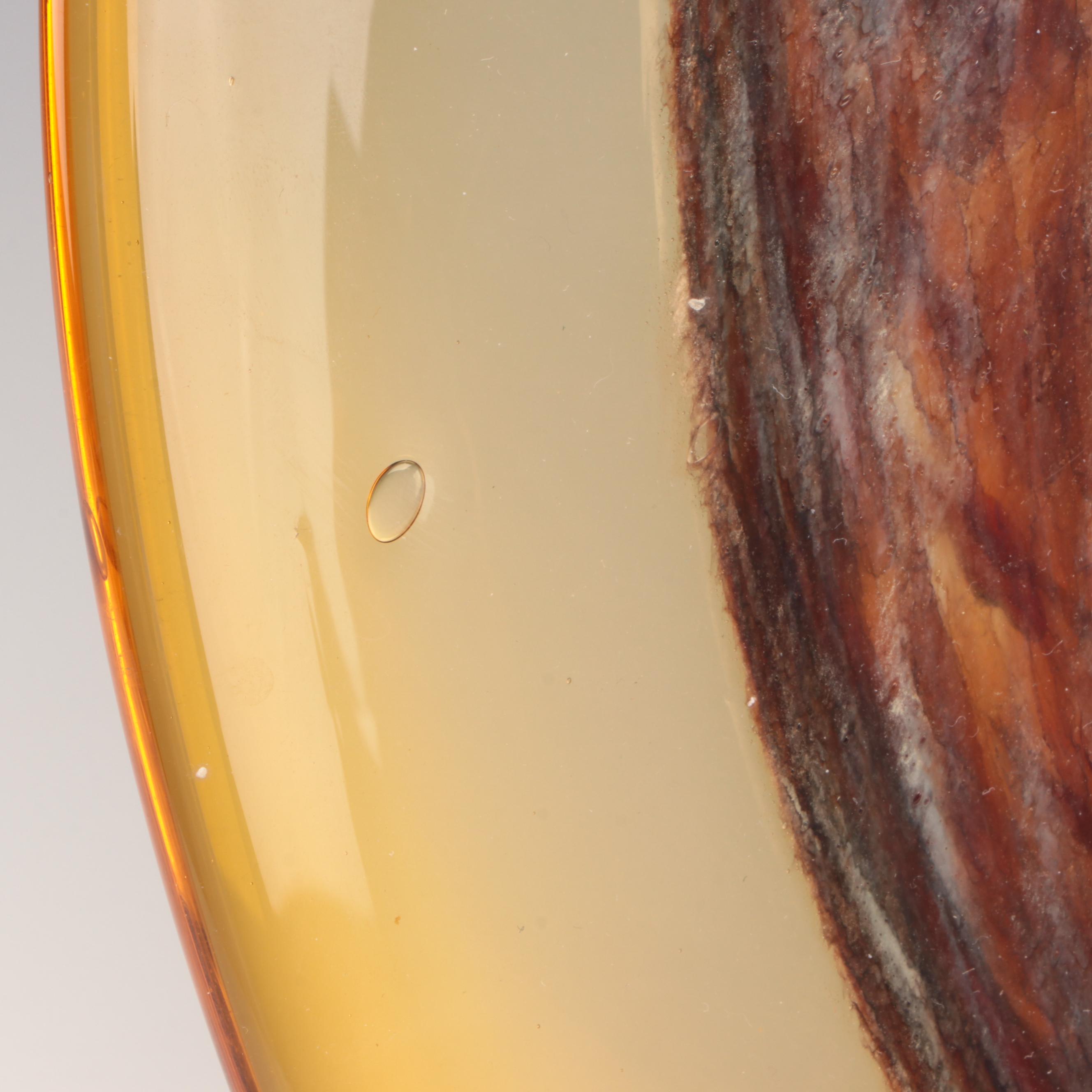 Tortoise and Amber Art Glass Bowl