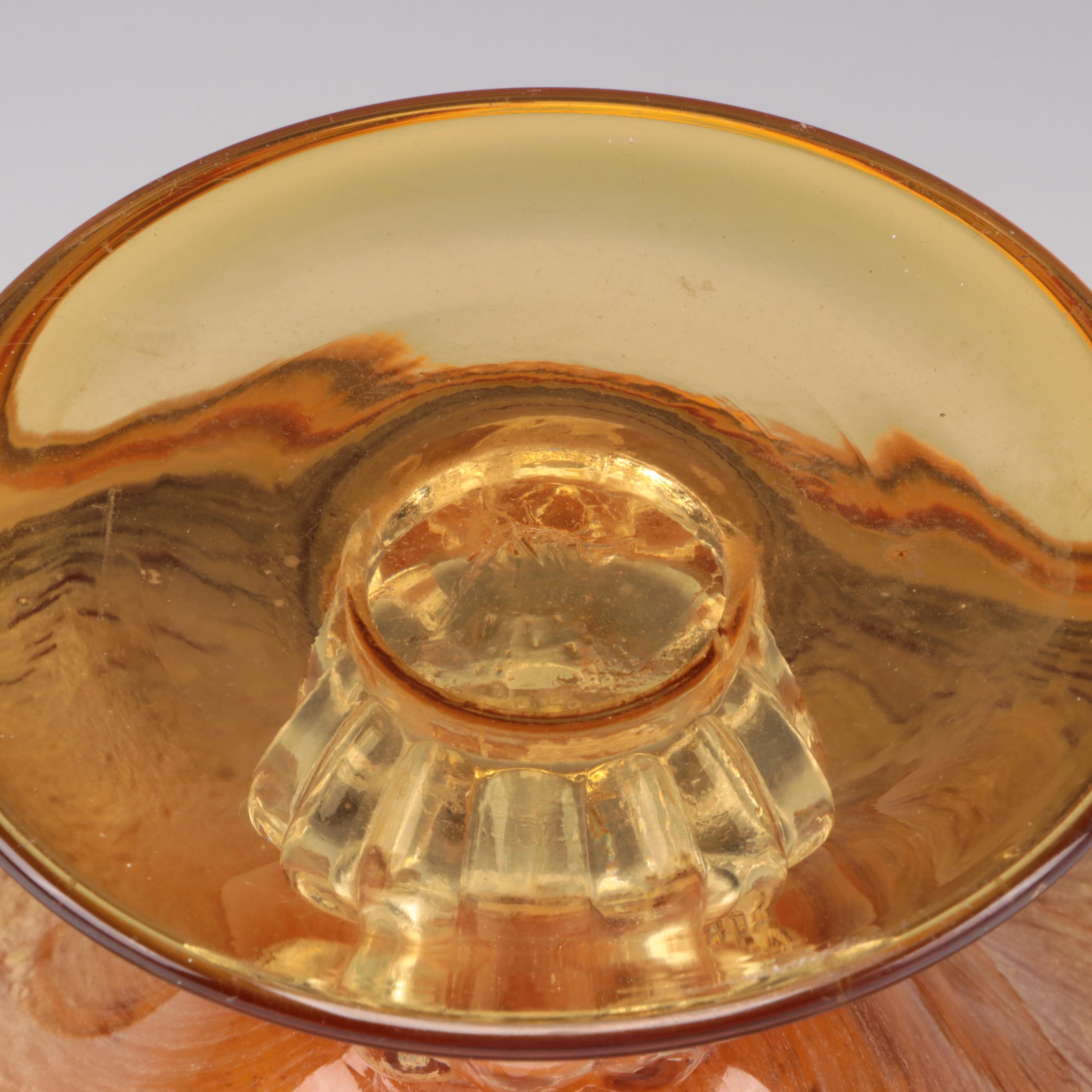 Tortoise and Amber Art Glass Bowl
