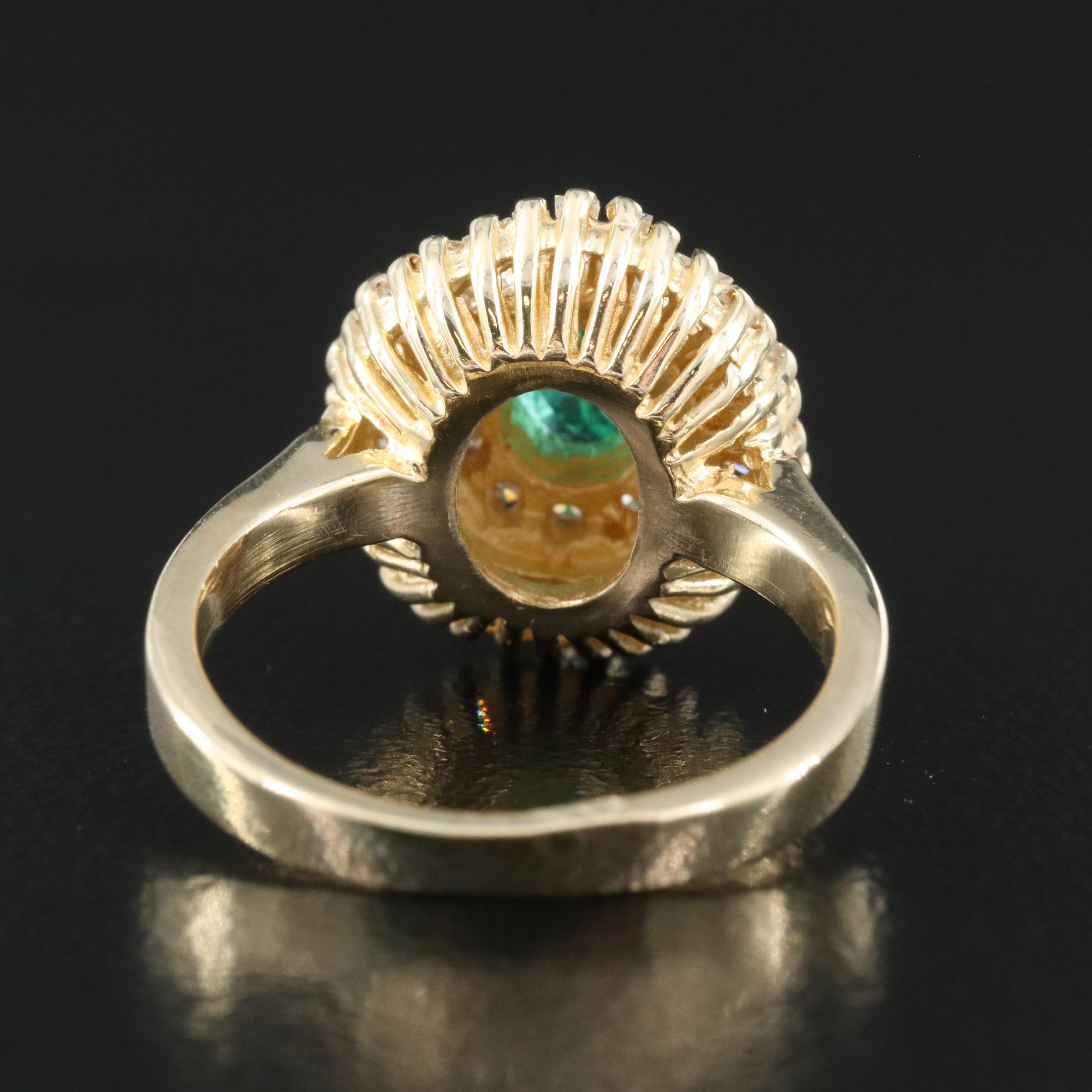14K Emerald and Diamond Ring
