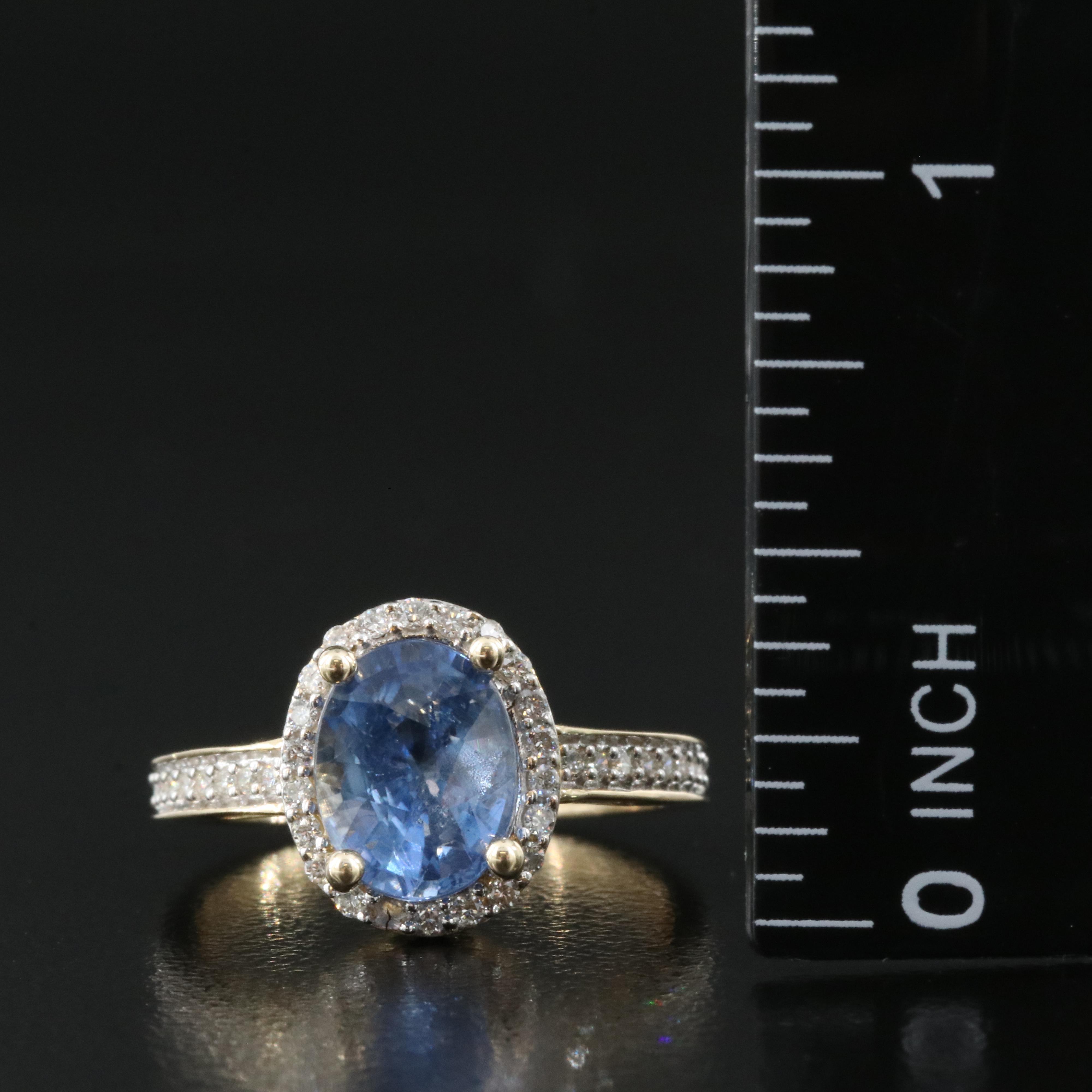 14K 2.80 CT Sapphire and Diamond Ring