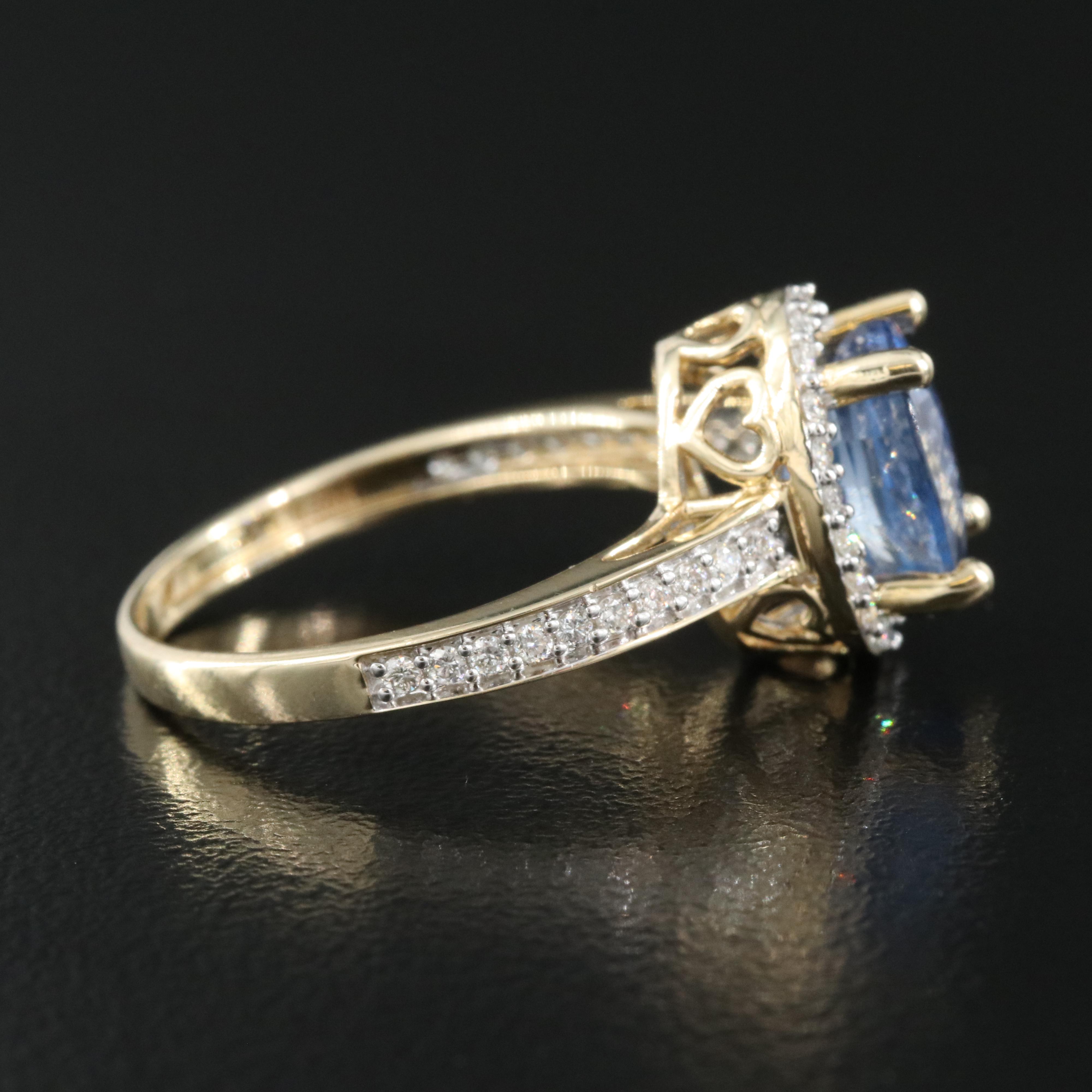 14K 2.80 CT Sapphire and Diamond Ring