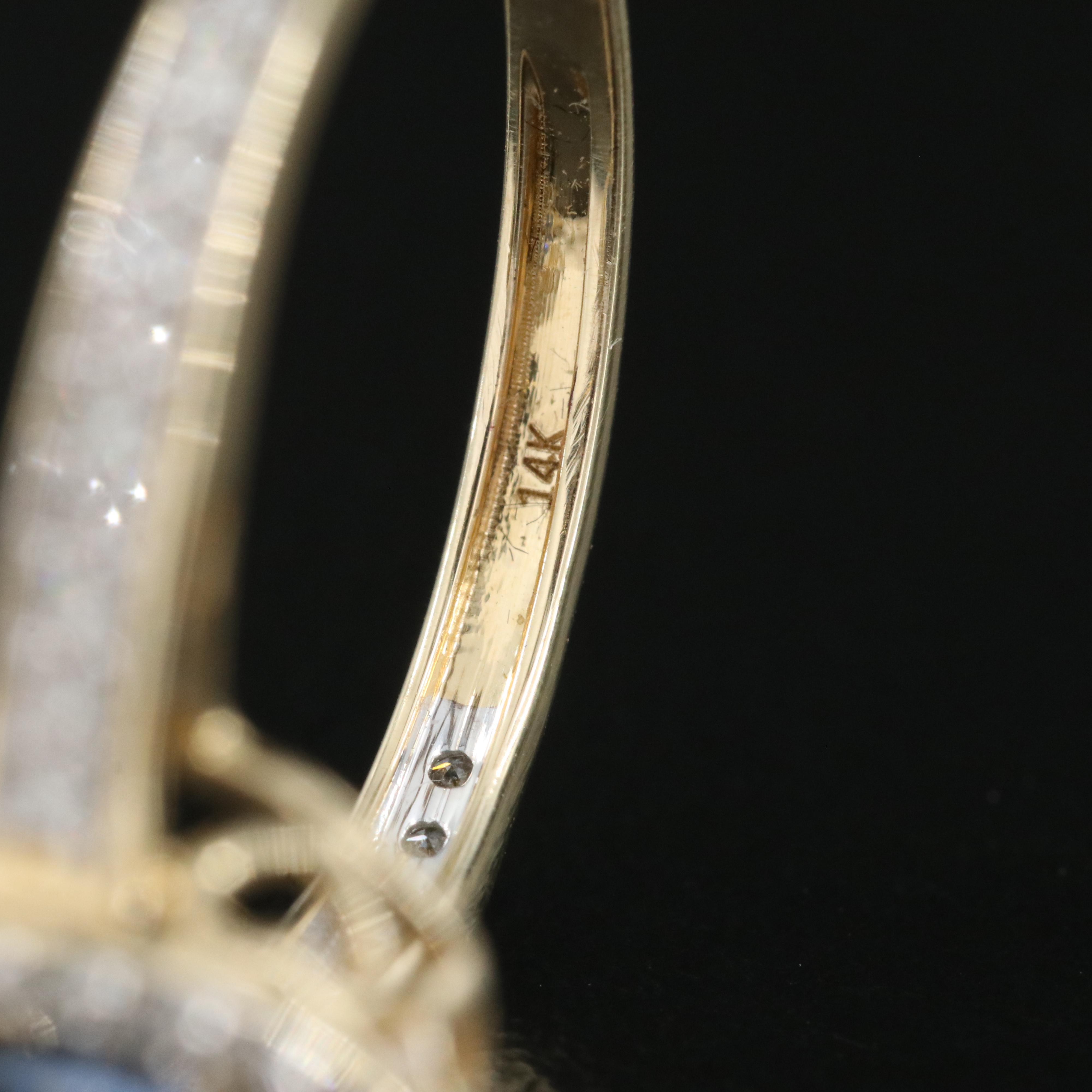 14K 2.80 CT Sapphire and Diamond Ring